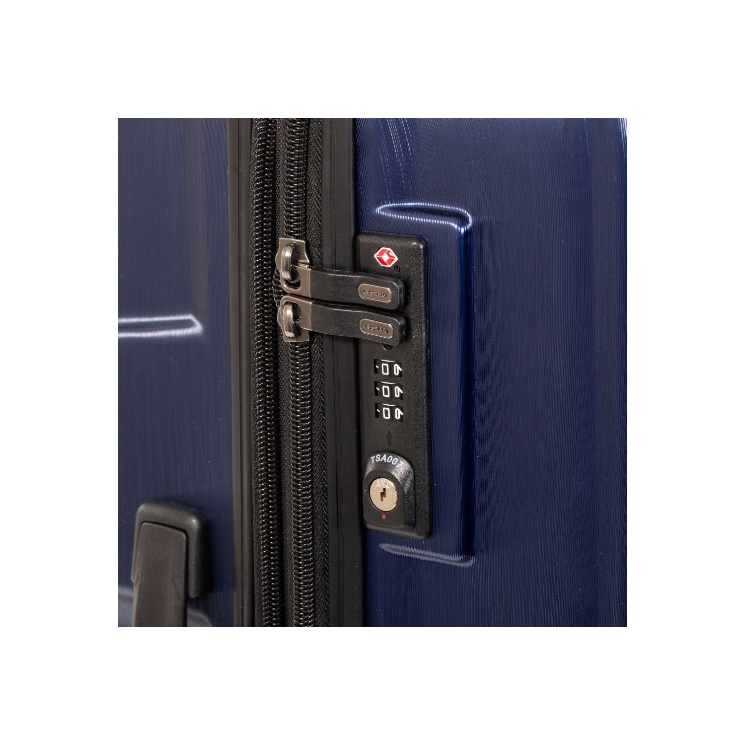 Delsey Chrometec Hardside Spinner Suitcase 3 Pcs Luggage Set-silver