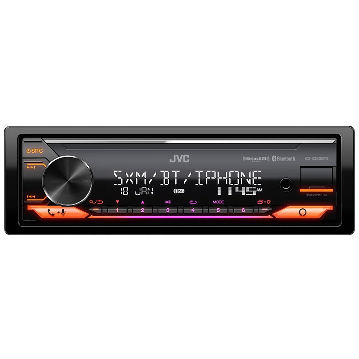 JVC KD-X380BTS - Radio/Récepteur Multimédia Numérique, Bluetooth, Pour Voiture, Noir