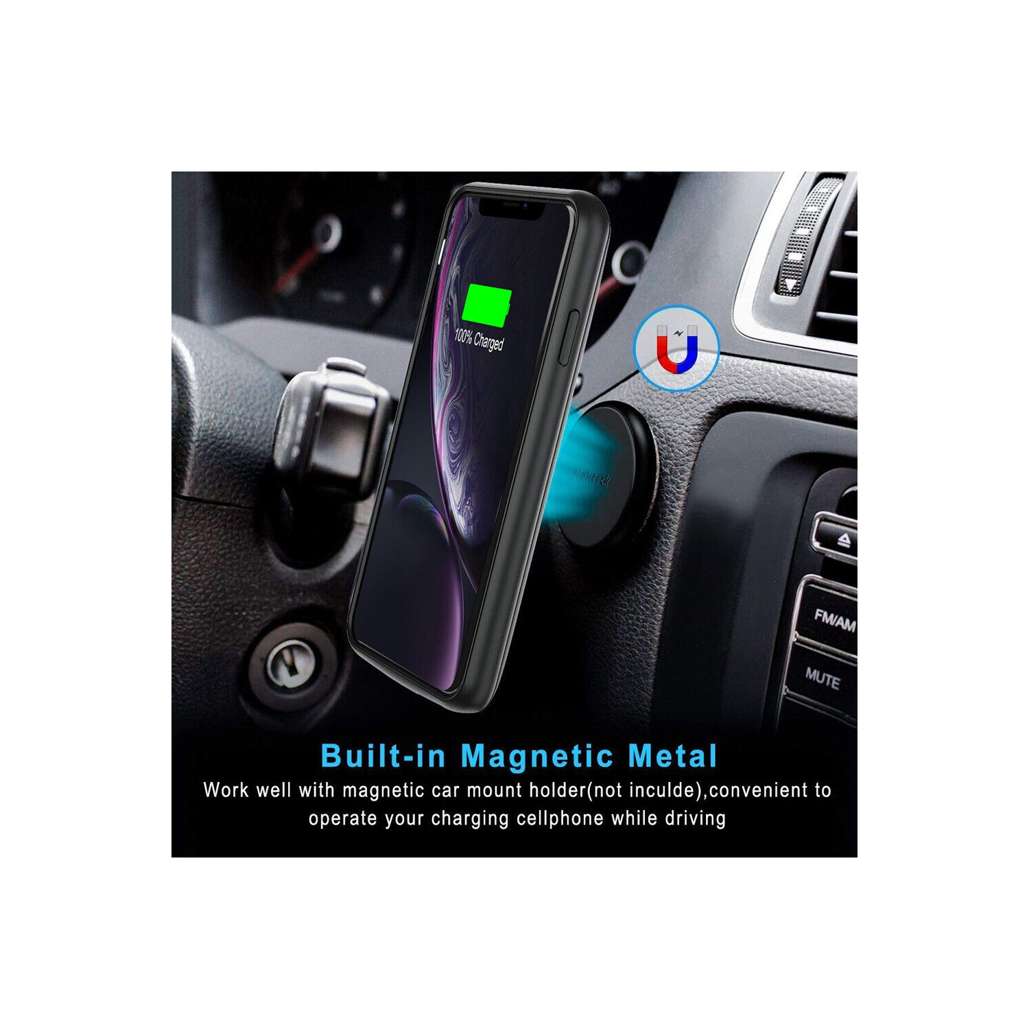 Smart & Slim Battery Case For iPhone SE 2022,6000mAh Power Bank Charger Cover CA