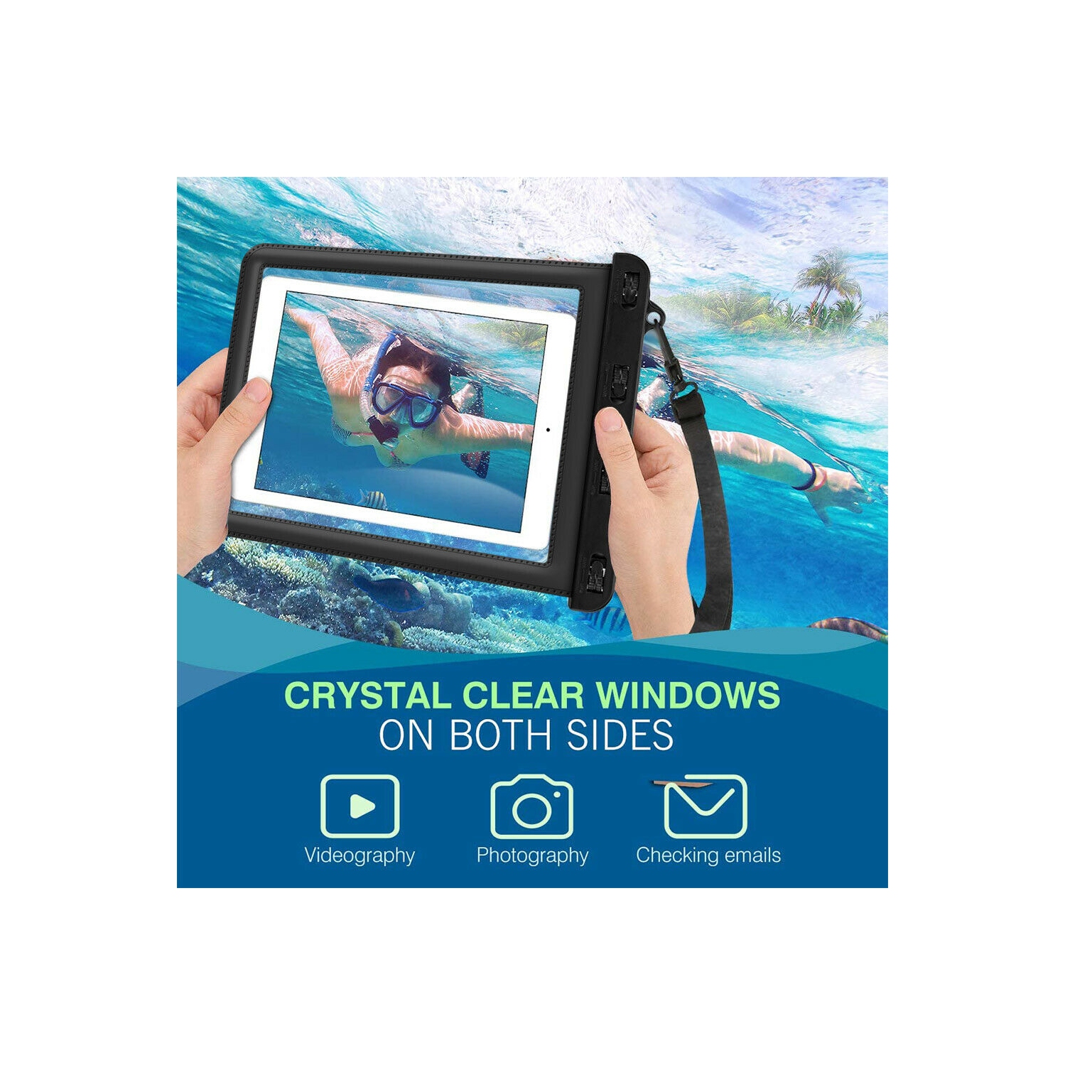 For iPad 5/6/7/8th, Air 2/3/4th, Mini 3/4/5th, Pro 11" 1/2/3rd Waterproof Pouch