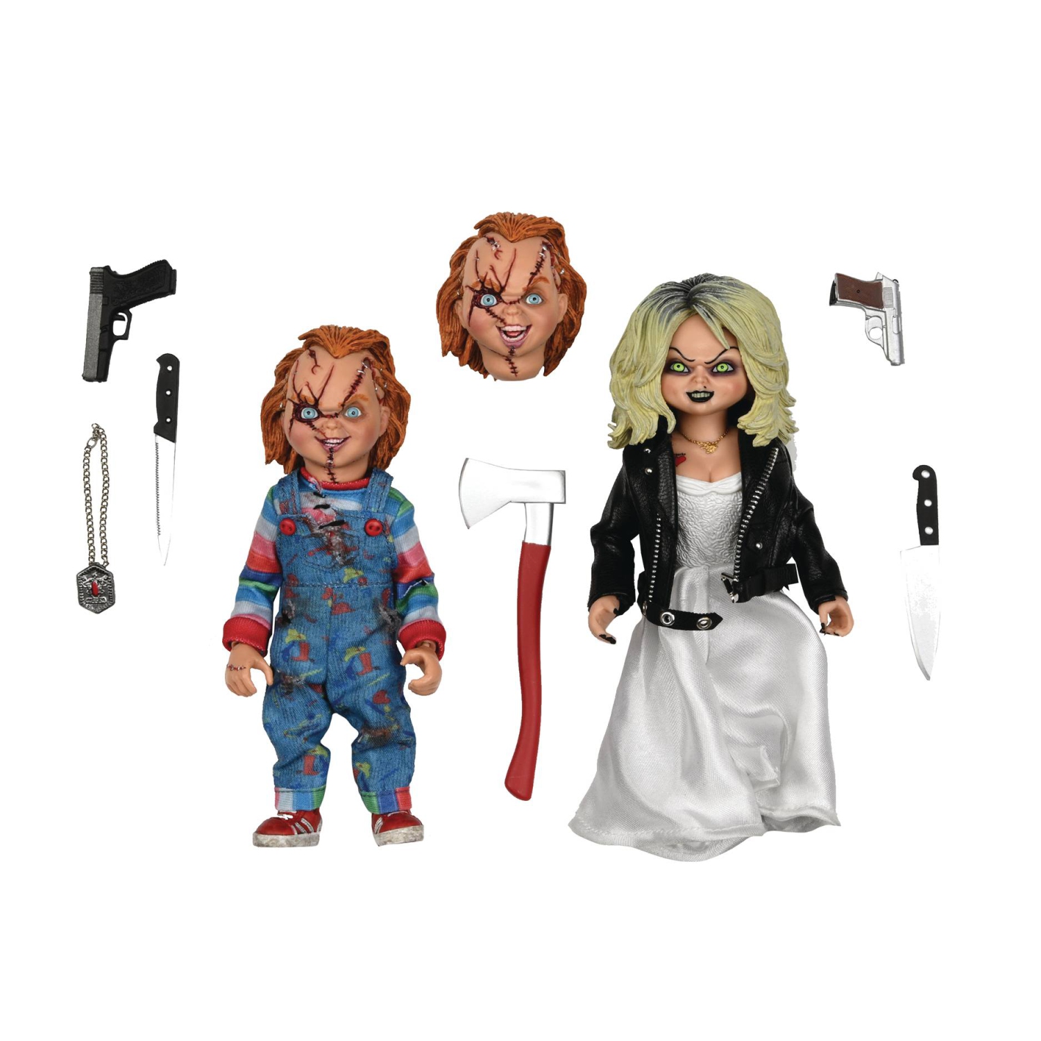 Chucky & Tiffany Bride of Chucky 8" Clothed Figure