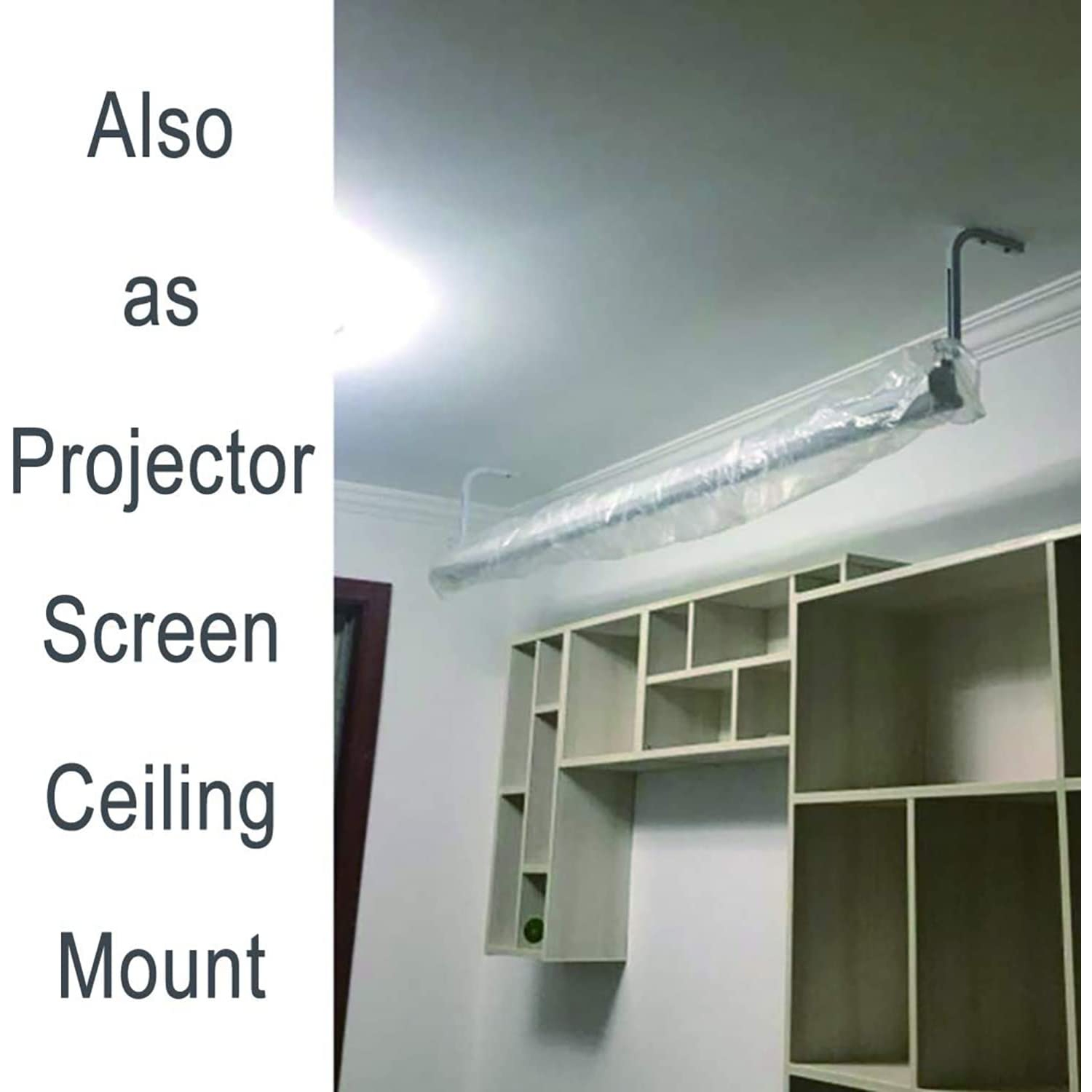 Support pour écran de projection, support en L pour écran de projection, 11 po de plus, support mural long, ajustable avec crochet, écran à spectre