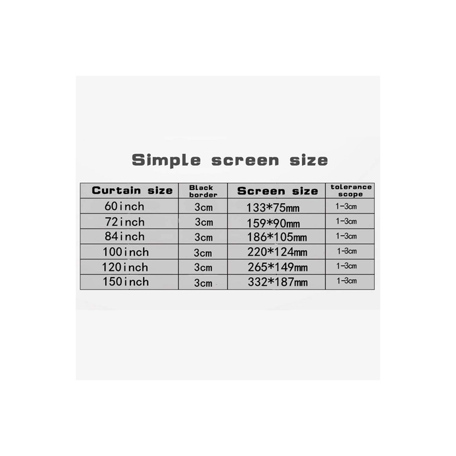 Projector Screen, White Projector Screen, 16:9 No Crease Home Theater Foldable Projection Screen 120 inch