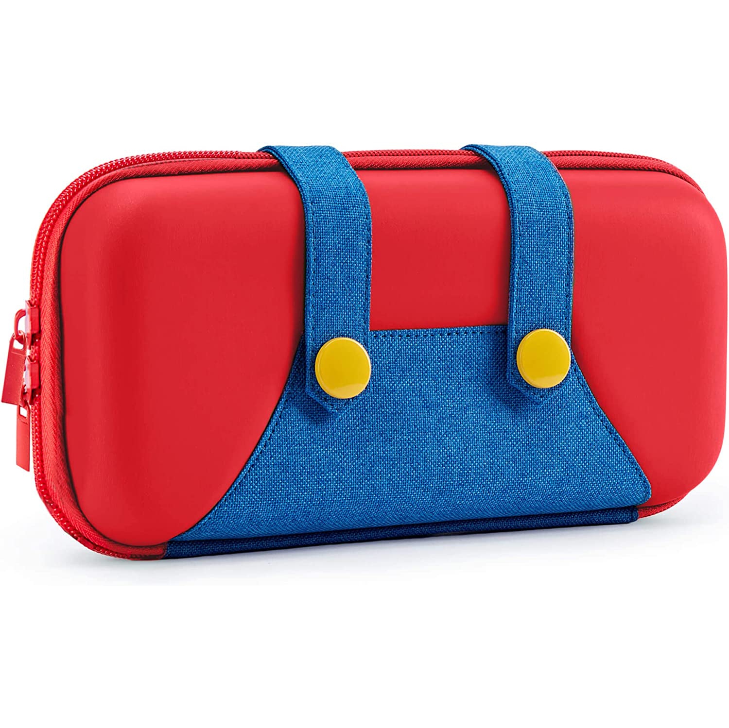 Switch Case Compatible with Nintendo Switch/OLED, Cute Portable Switch Carrying Case with 10 Game Holders for Mario Fans - Red