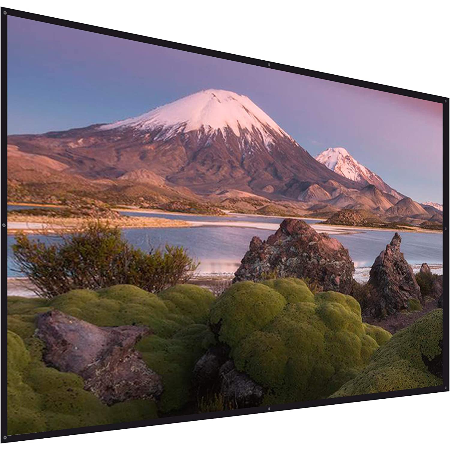 Portable Home Theater Projector Screen [100'] Foldable Anti-Crease, 16:9 HD Movie Screens Fabric for Indoor and Outdoor Projection and Camping