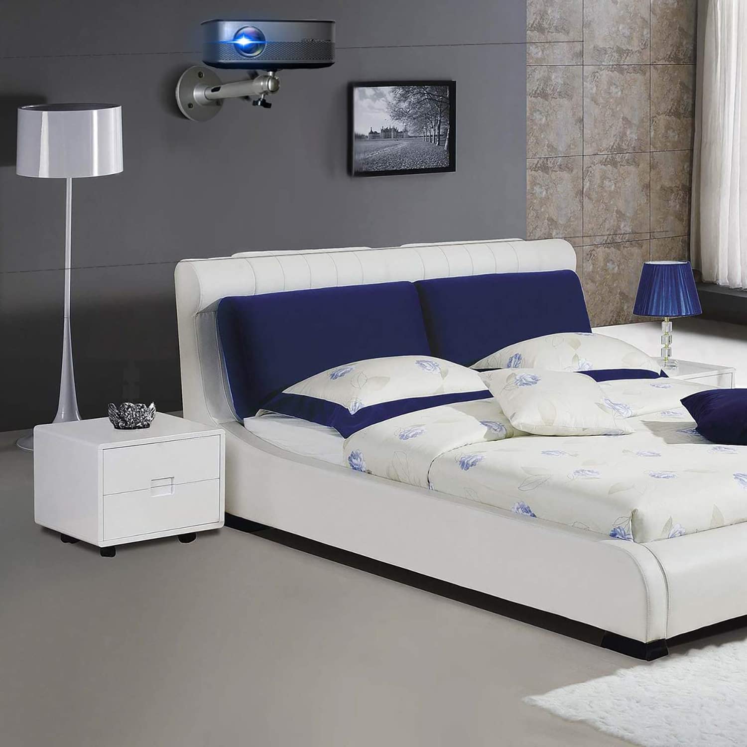 2-Be-Best Universal Projector Ceiling Mount Camera Hanger 360° Rotatable Head 180 ° Tilt Projector Wall Mount with Length 7 in /18 cm Mini Projector