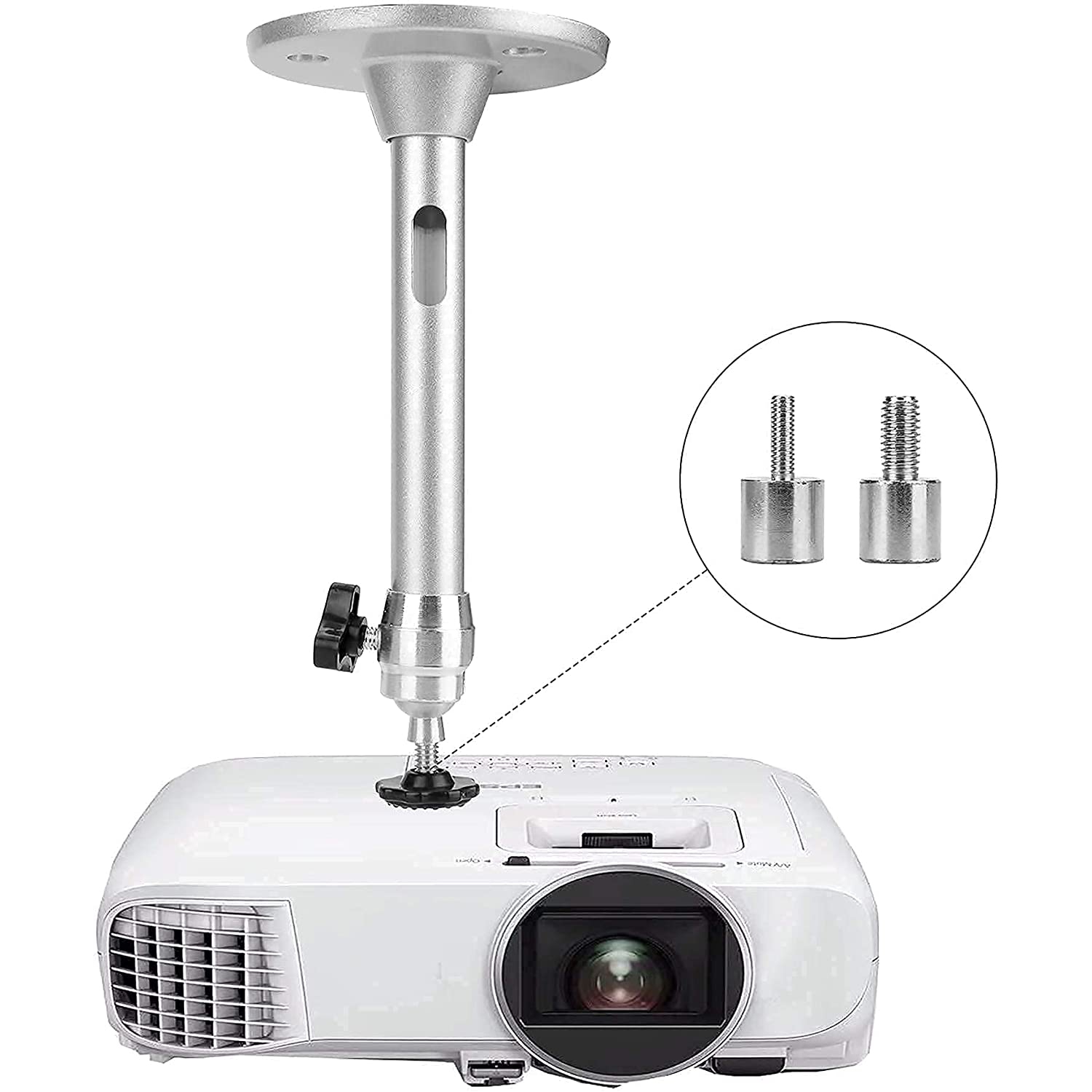 Mini support de plafond pour projecteur mural compatible avec QKK, DR.J, DBPOWER, Anker, Vankyo, AAXA, Jinmagasin, PVO, TMY, AuKing et la plupart des