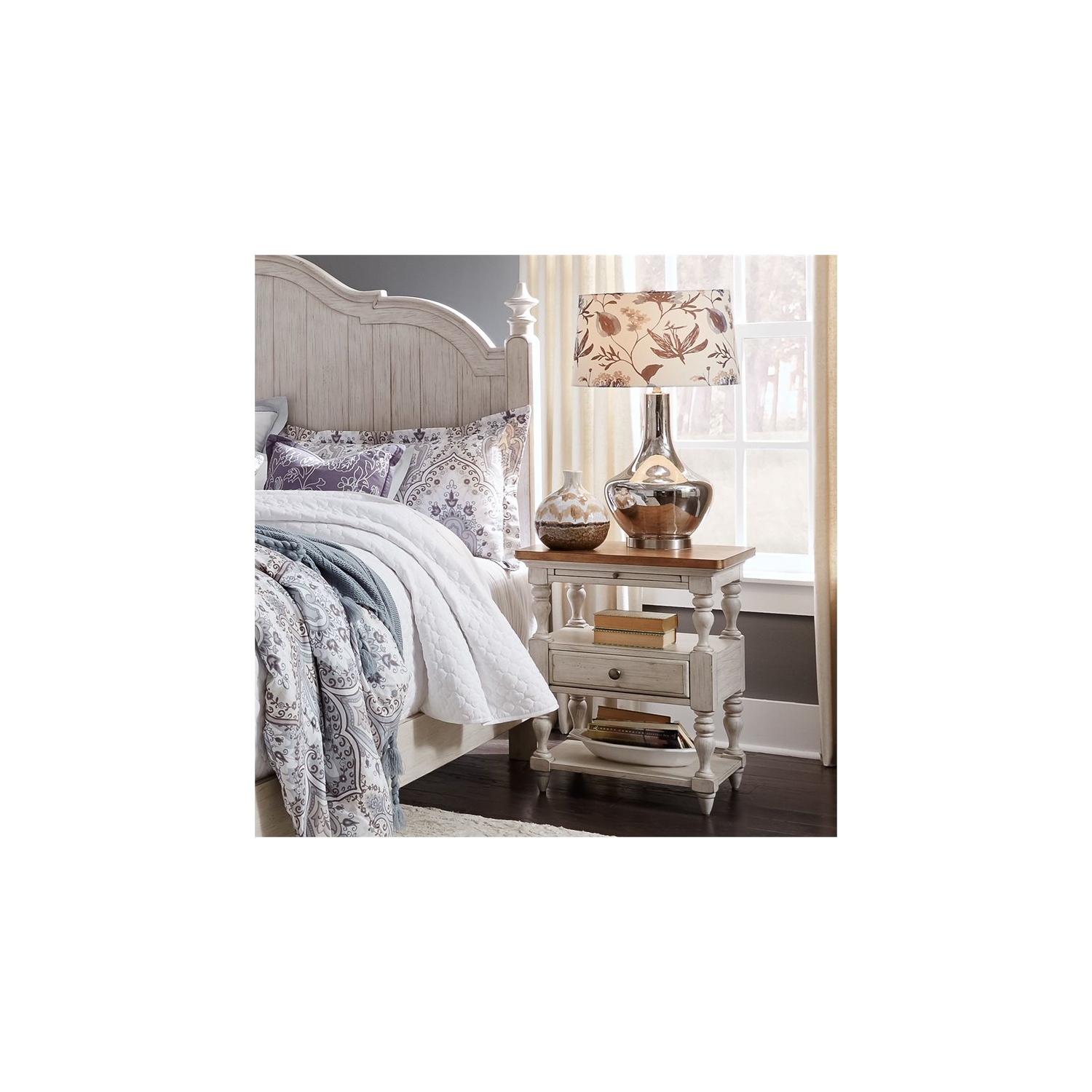 Beaumont Lane 1 Drawer Night Stand in White Oak