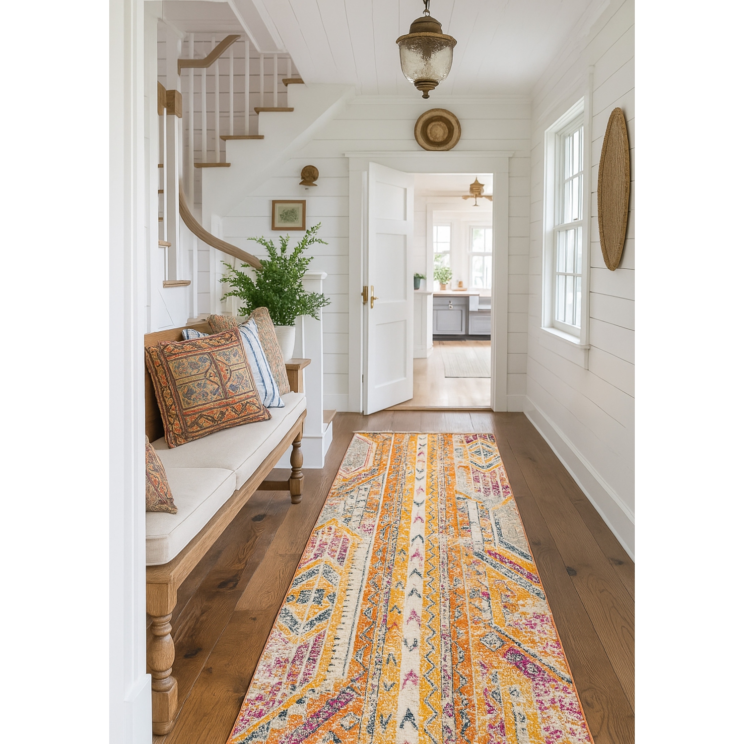 Rug Branch Zaria Contemporary Boho Yellow/Beige Indoor Area Rug