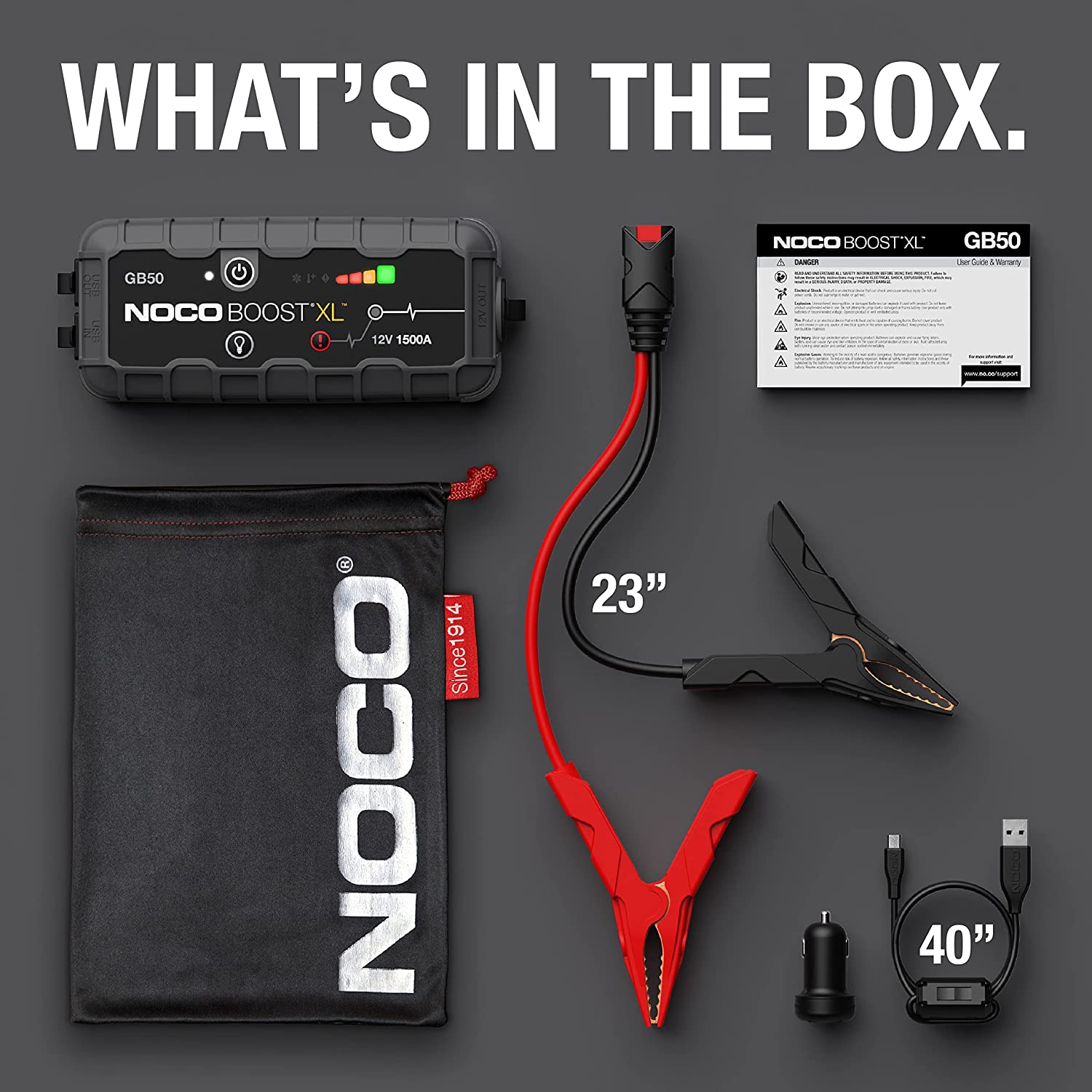 NOCO Boost XL GB50 1500 Amp 12-Volt UltraSafe Lithium Jump Starter