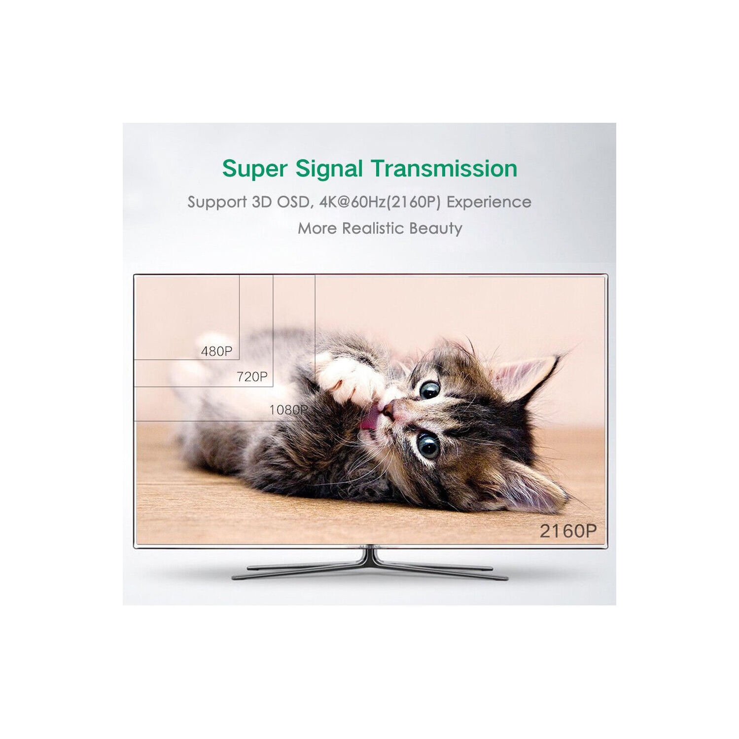 6FT 4K@60Hz Ultra HD HDMI Cable V2.0 High Speed 2160p UHD 3D CHROME HDTV Gold