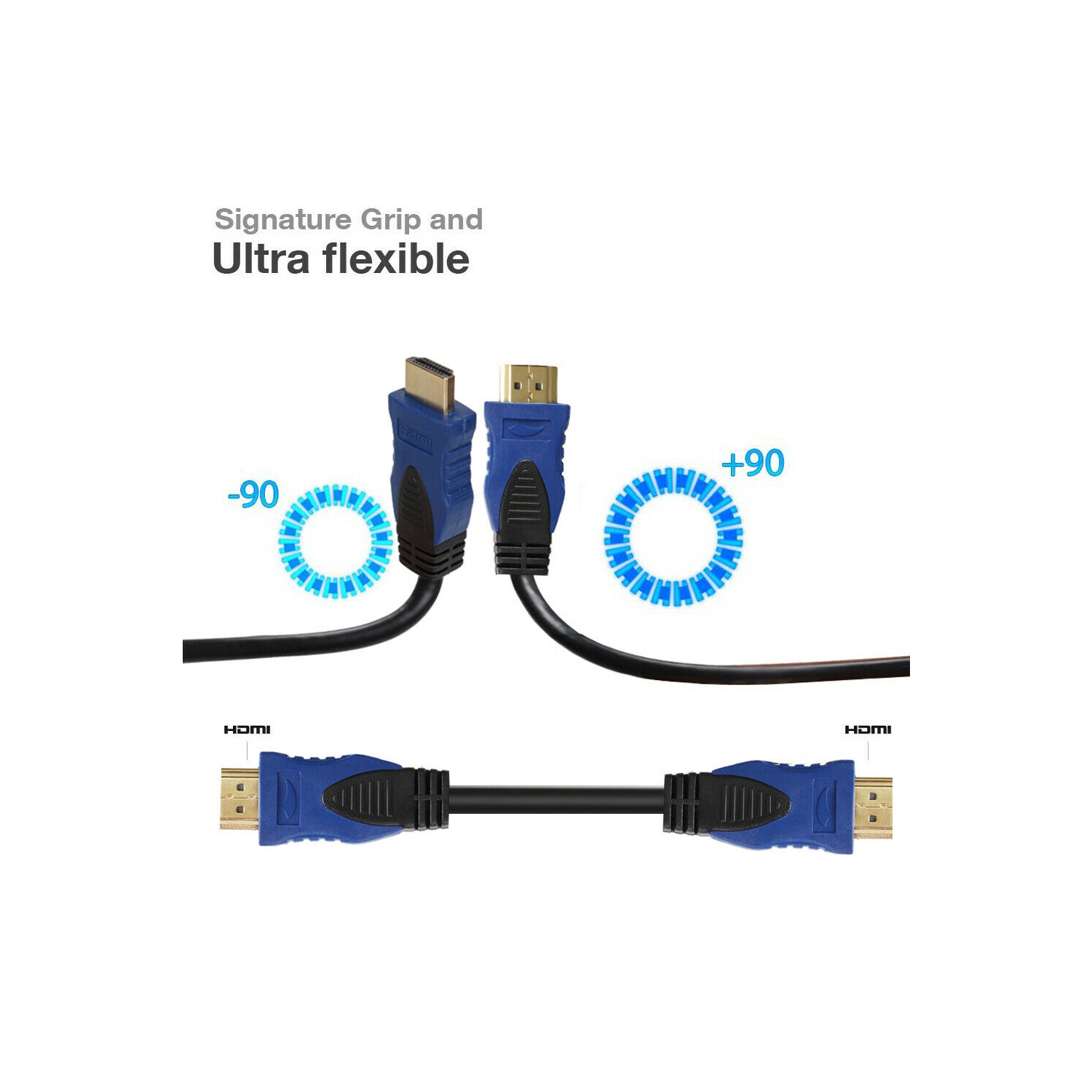 6FT 4K@60Hz Ultra HD HDMI Cable V2.0 High Speed 2160p UHD 3D CHROME HDTV Gold
