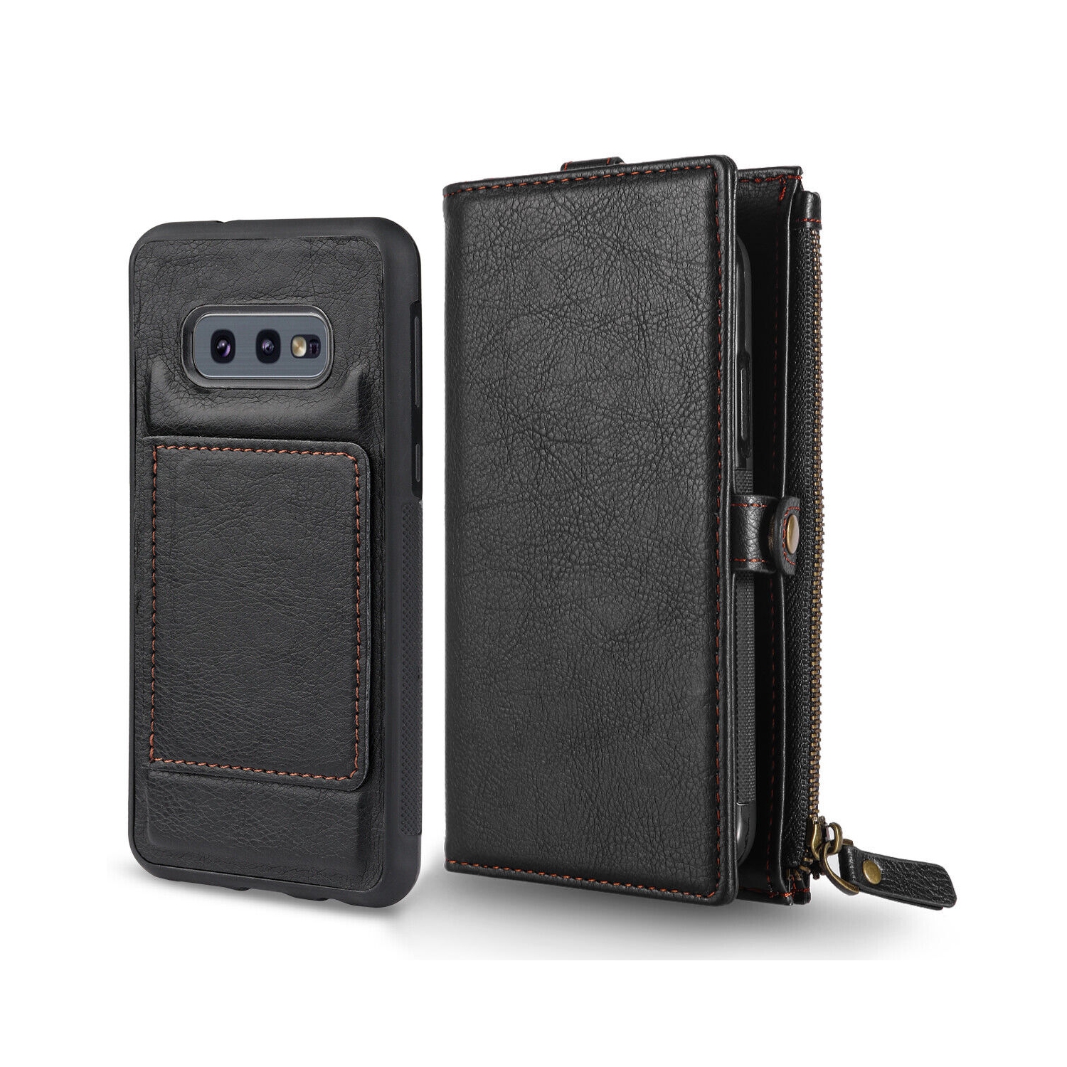 [Magnetic Closure] Folio Flip Leather Case with Card Slot for Galaxy S10 10+ 10e