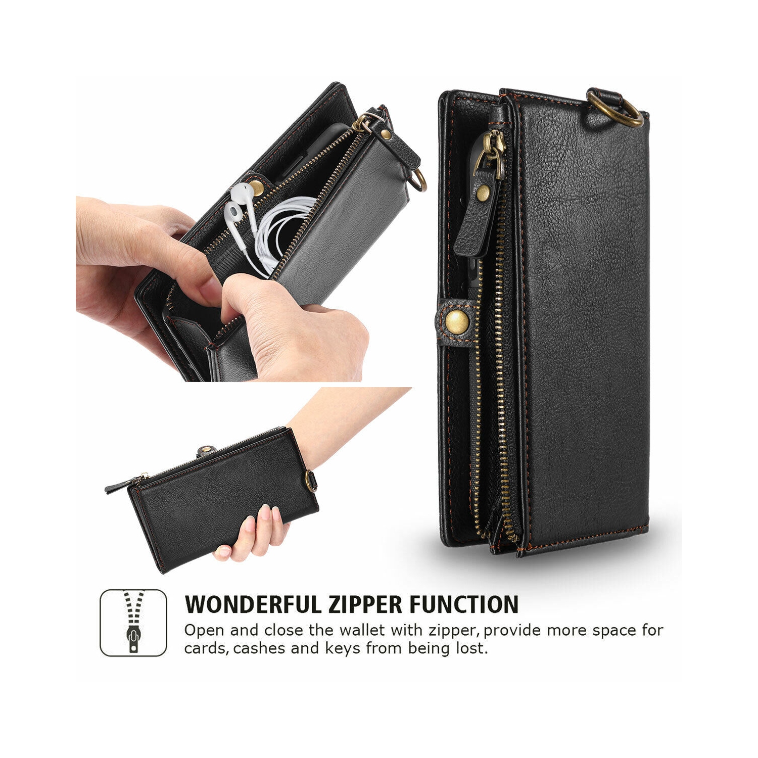 [Magnetic Closure] Folio Flip Leather Case with Card Slot for Galaxy S10 10+ 10e