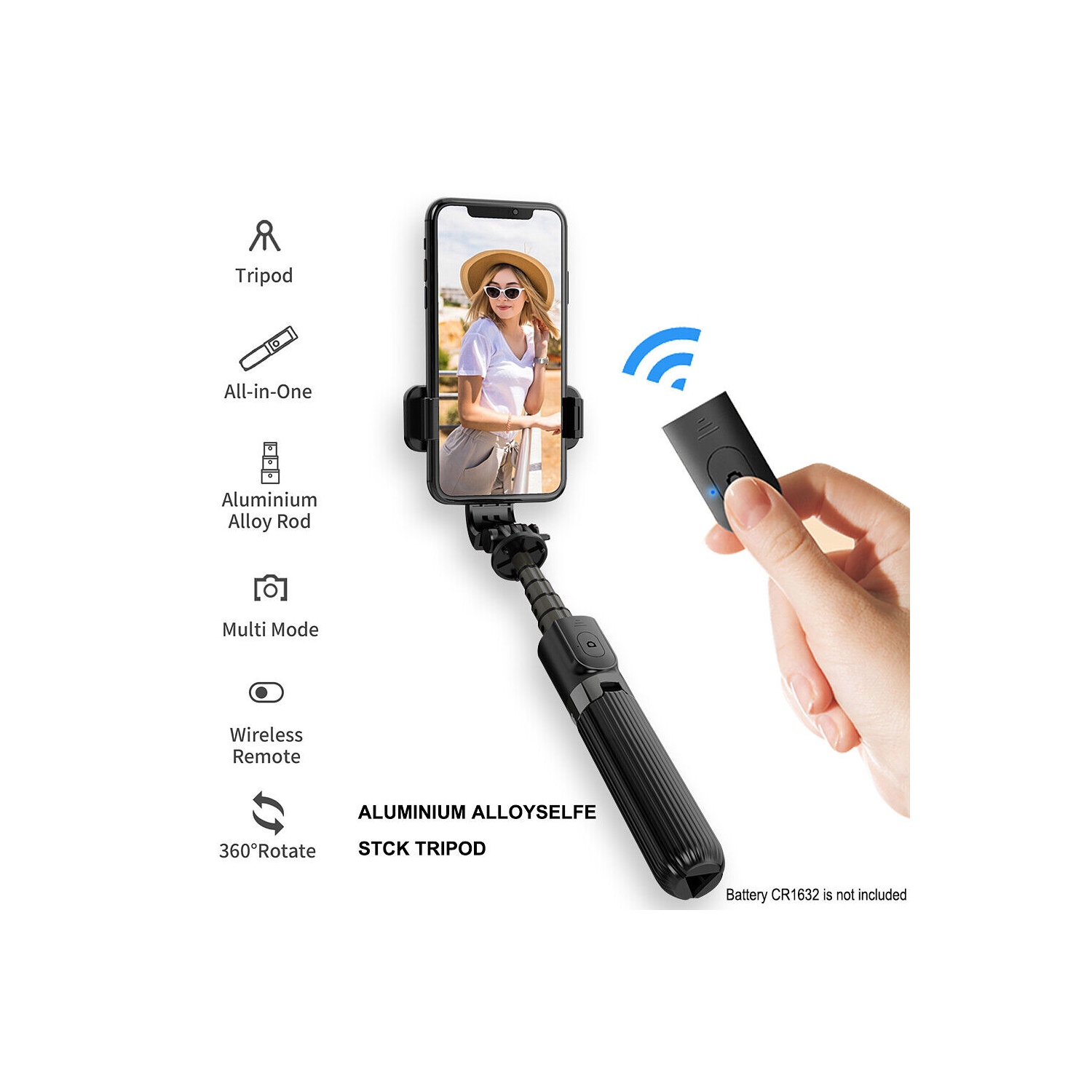 Home Travel Use Wireless Selfie Stick Tripod 360 ° for Apple & Android Devices