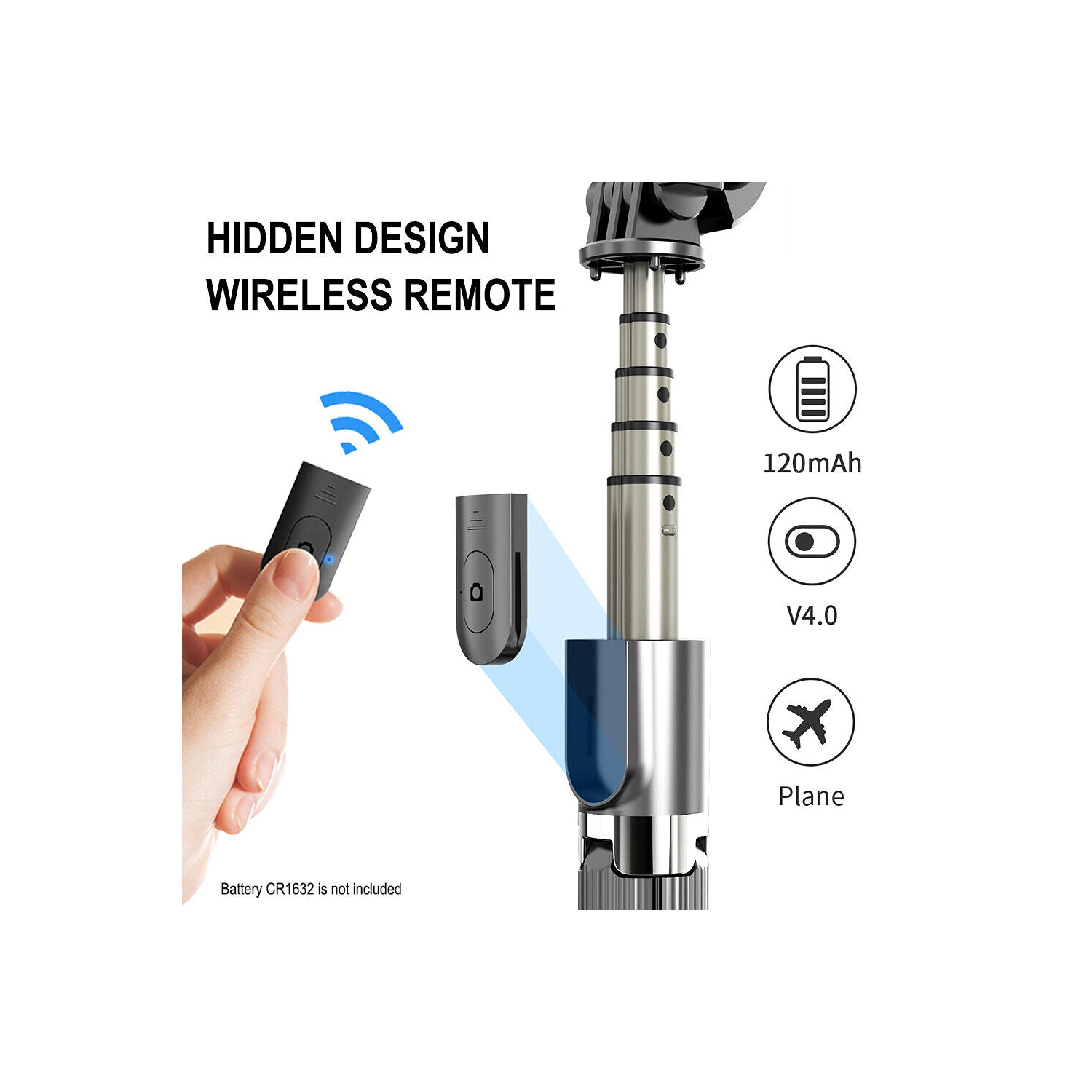 Home Travel Use Wireless Selfie Stick Tripod 360 ° for Apple & Android Devices