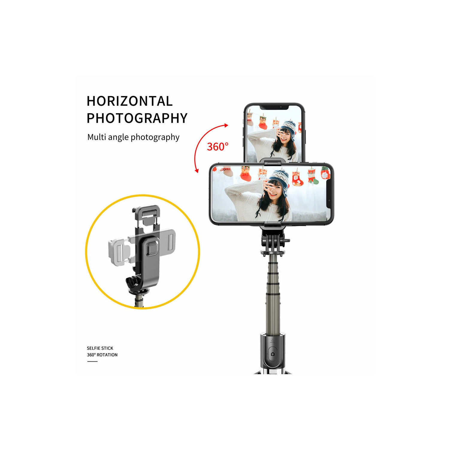 Home Travel Use Wireless Selfie Stick Tripod 360 ° for Apple & Android Devices