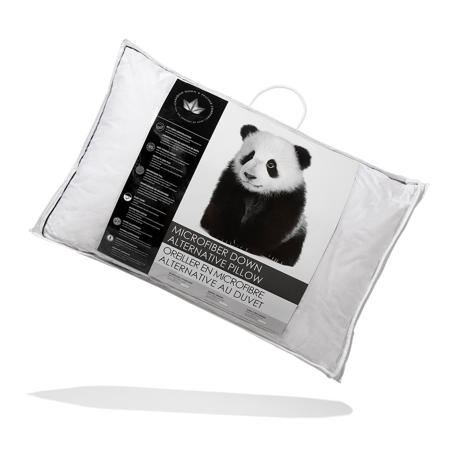 Canadian Down & Feather Co - Microfiber Down Alternative Pillow - Standard, Soft Support- 2 Pack