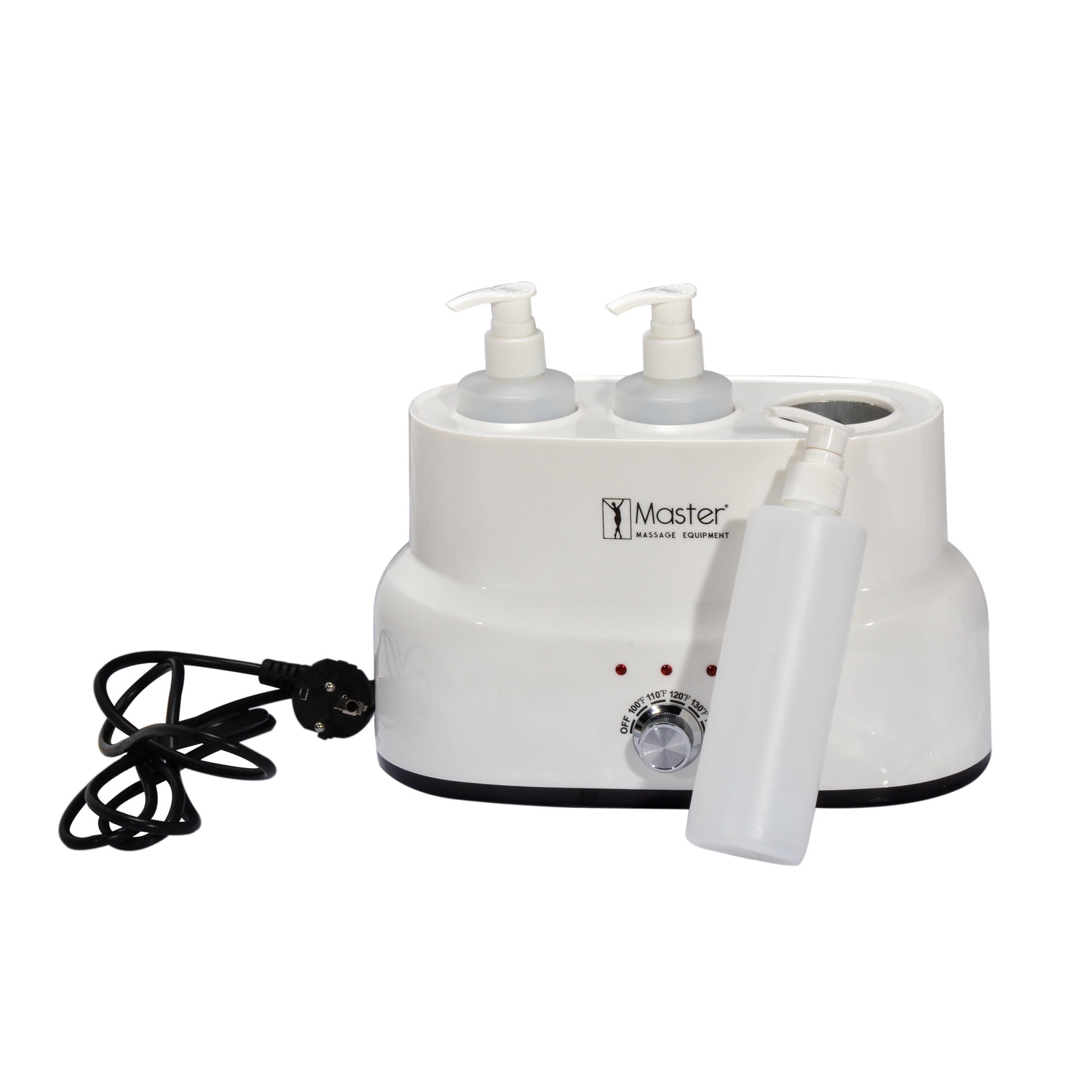 Appareil de massage corporel de 3 bouteilles d’huile, de lotion, de crème et chauffant salon SPA de Master massage