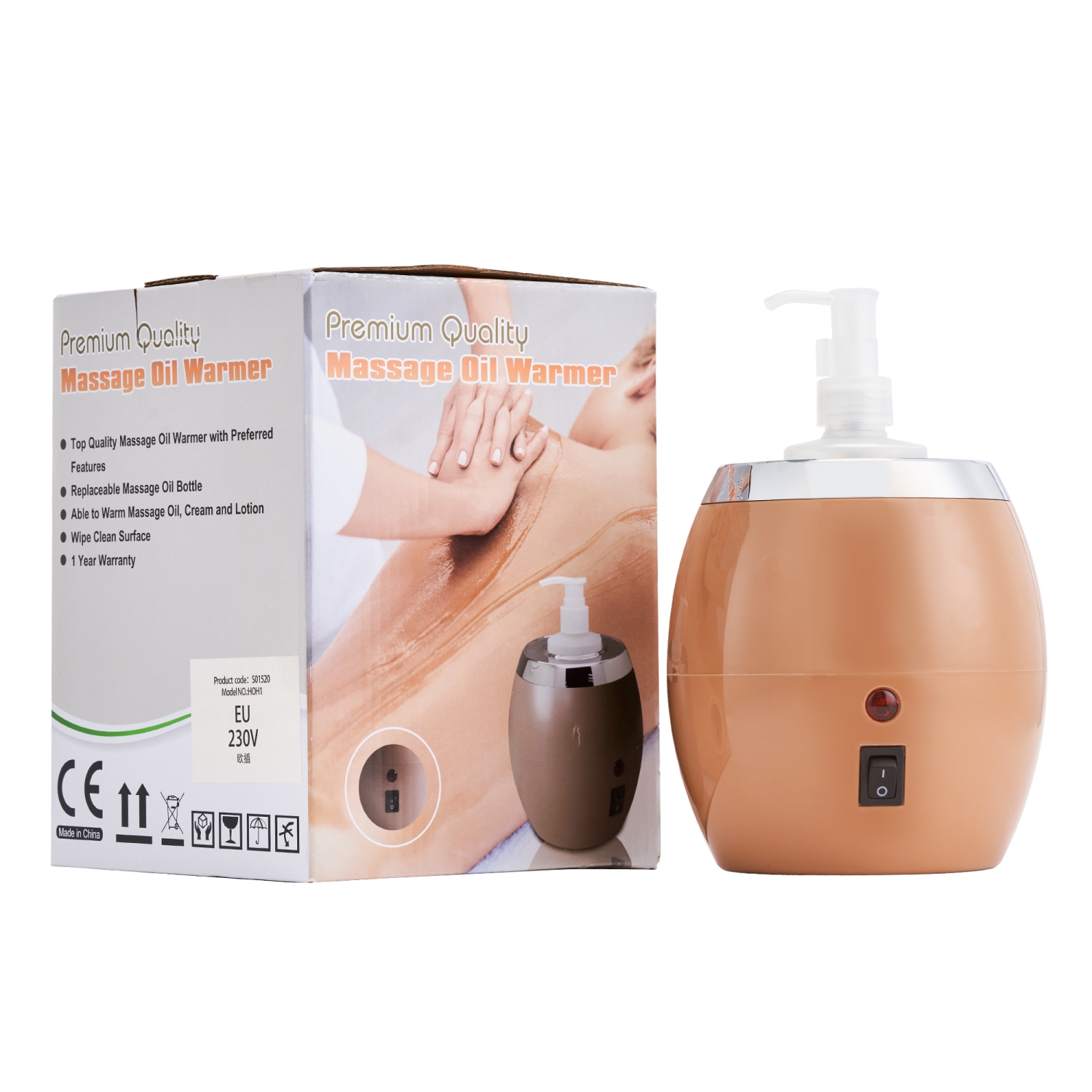 Master Massage Golden Touch Single Bottle Massage Oil Warmer-Professional Massage Lotion Heater with Empty Bottle- Original Design Massage Cream