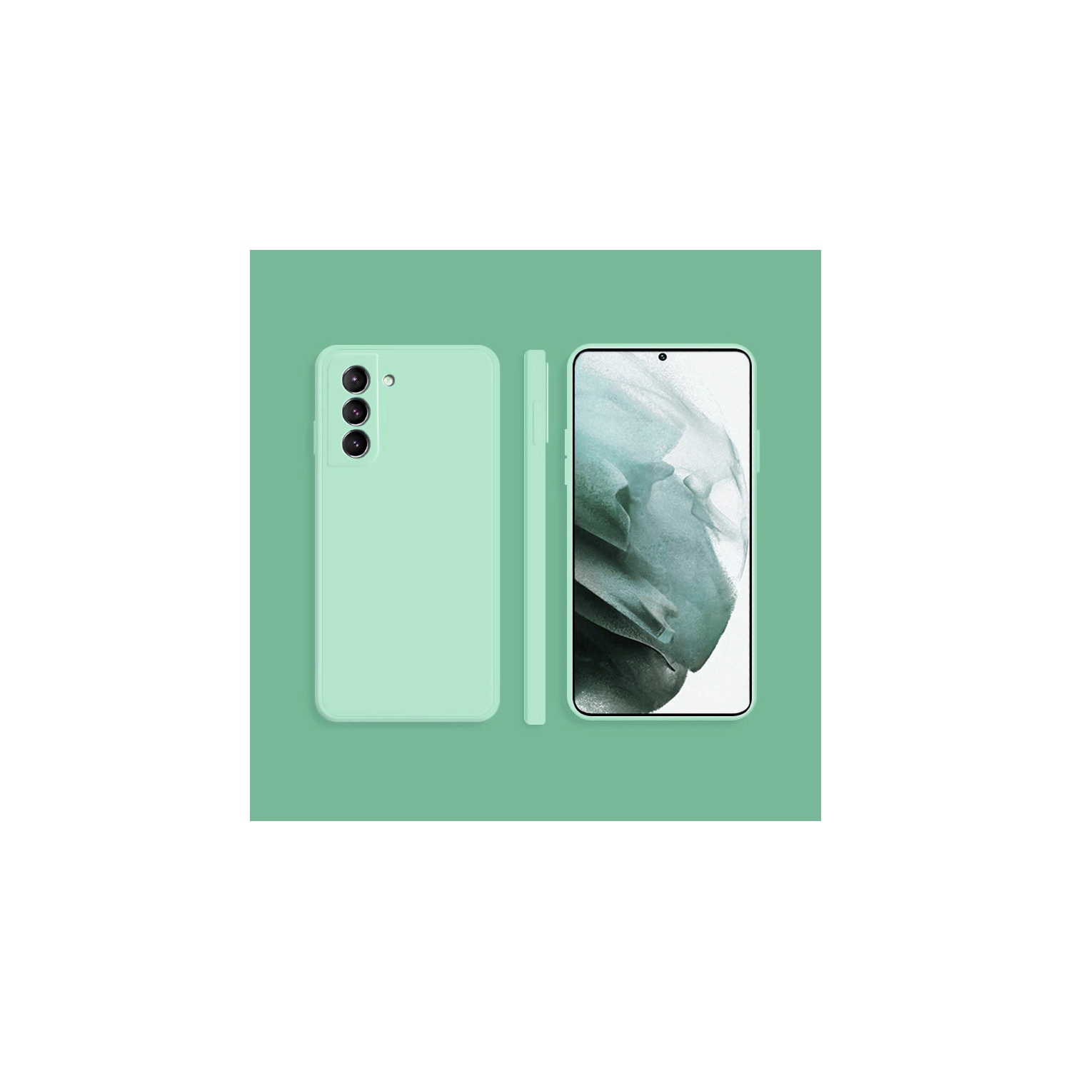 PANDACO Soft Shell Matte Mint Blue Case for Samsung Galaxy S22+