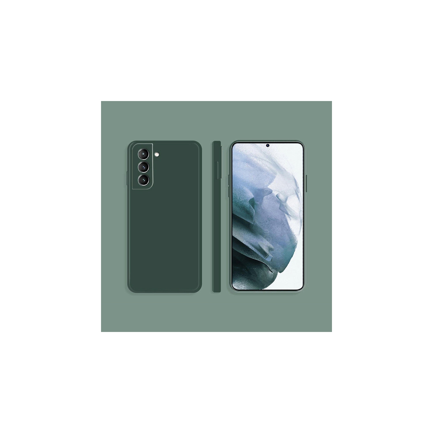 PANDACO Soft Shell Matte Forest Green Case for Samsung Galaxy S22