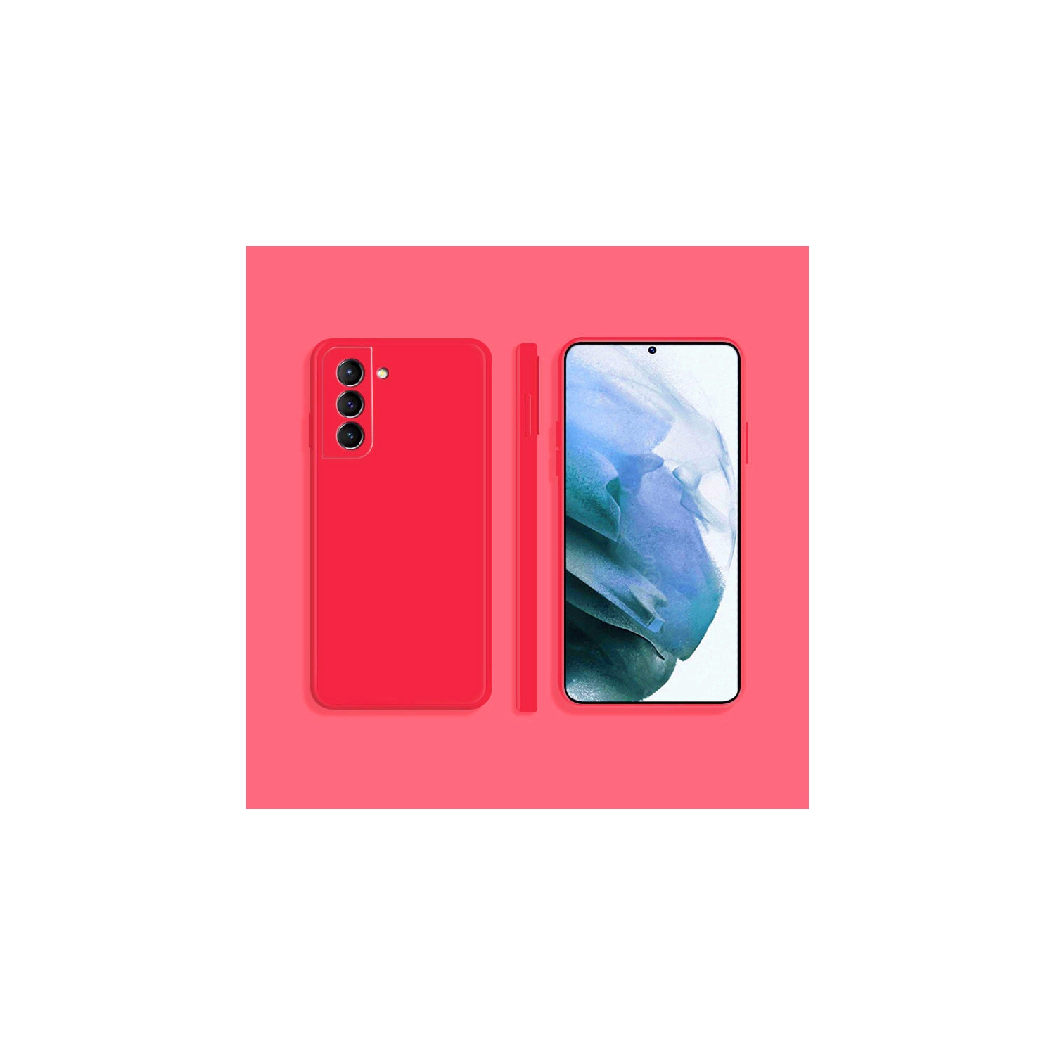 PANDACO Soft Shell Matte Red Case for Samsung Galaxy S22+