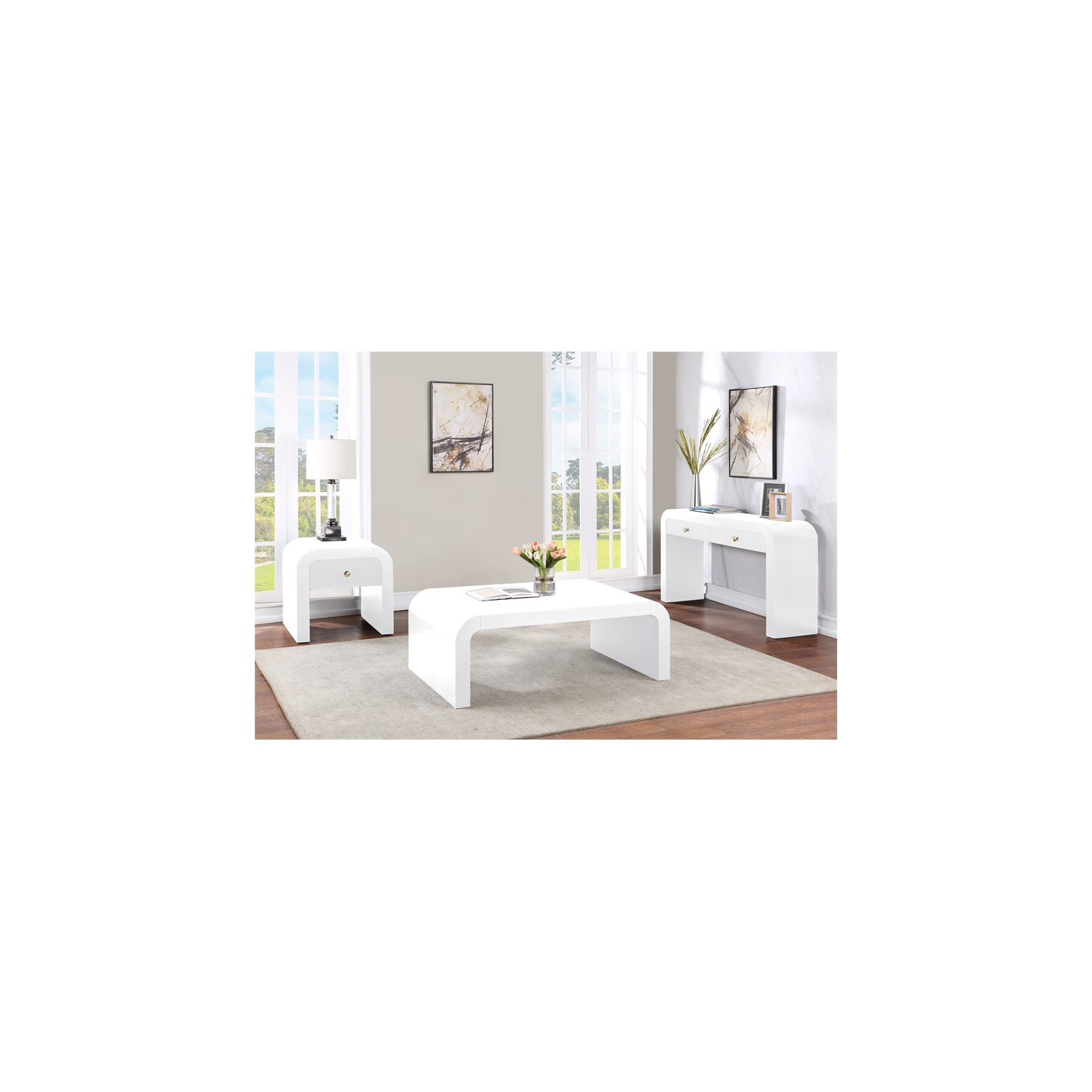 Meridian Furniture Artisto White End Table
