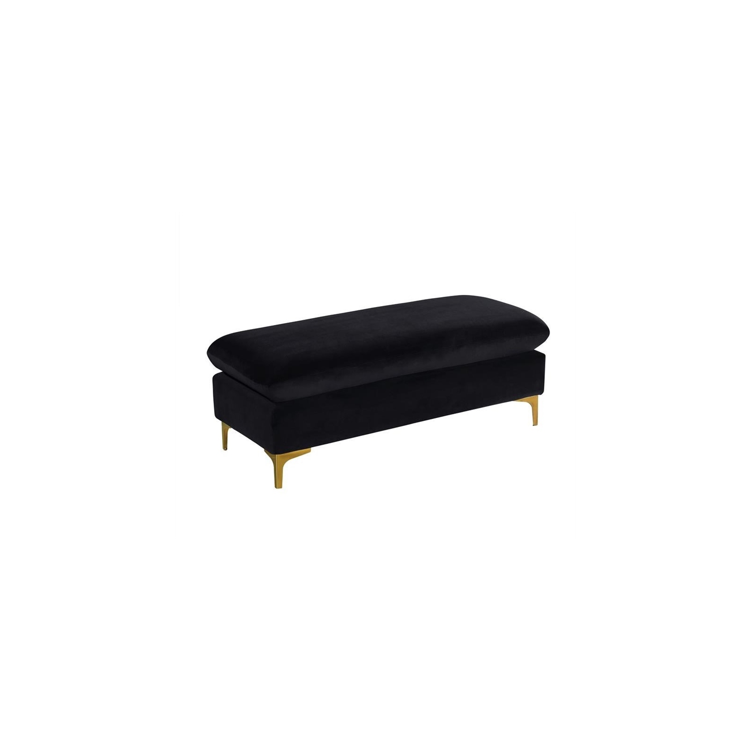 Meridian Furniture Naomi Black Velvet Ottoman
