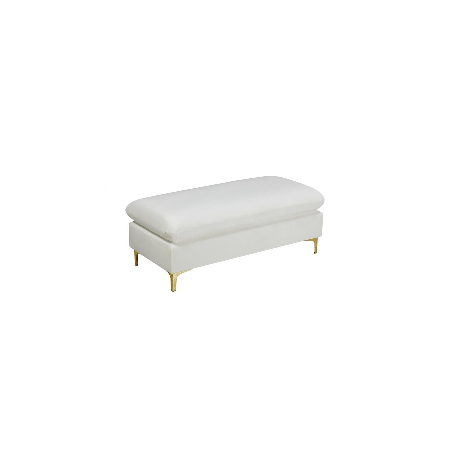 Meridian Furniture Naomi Cream Velvet Ottoman