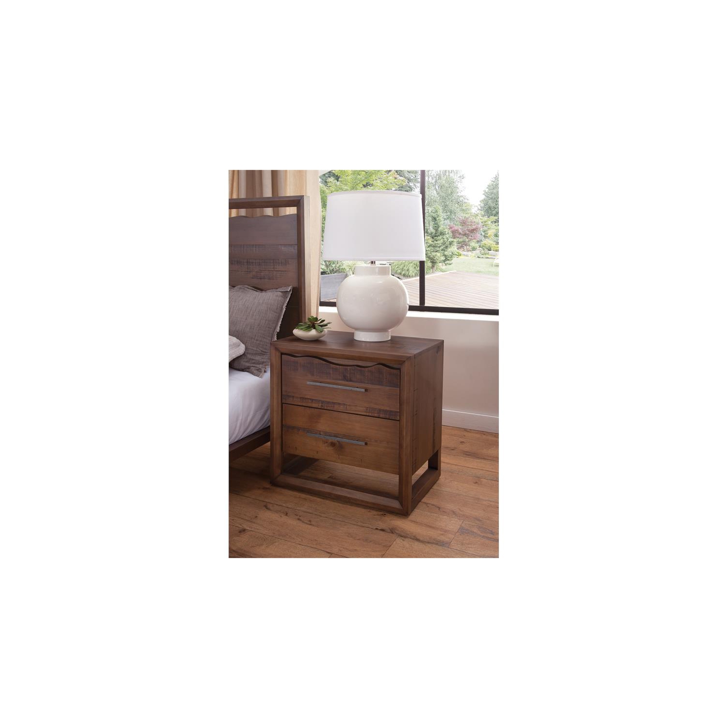 Lofton 2-drawer Mocha Brown Wood Nightstand
