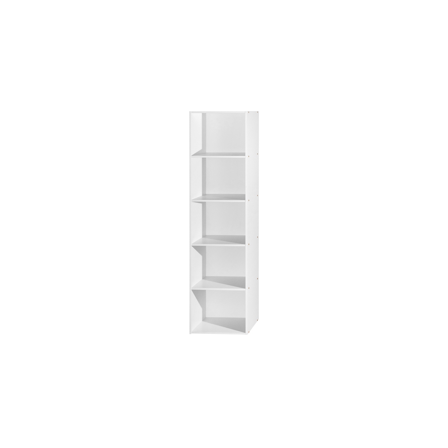 Hodedah Five Shelf Multi-Purpose Wooden Bookcase in White Finish