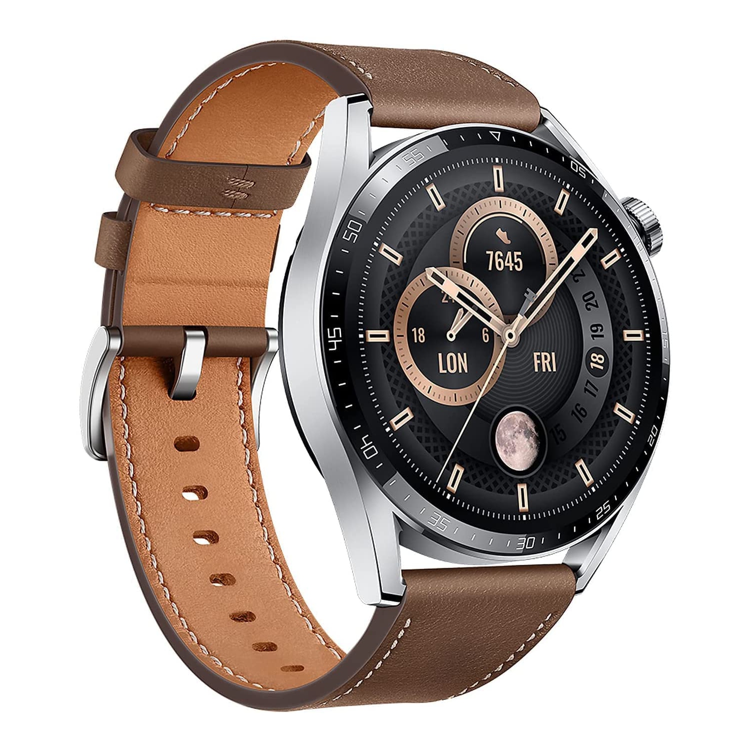 HUAWEI Watch GT 3 Smartwatch - Durable Battery, All-Day SpO2 & Heart Rate Monitoring, 100+ Workout Modes, Bluetooth Calling, 46mm, Brown _International Model_ Open Box
