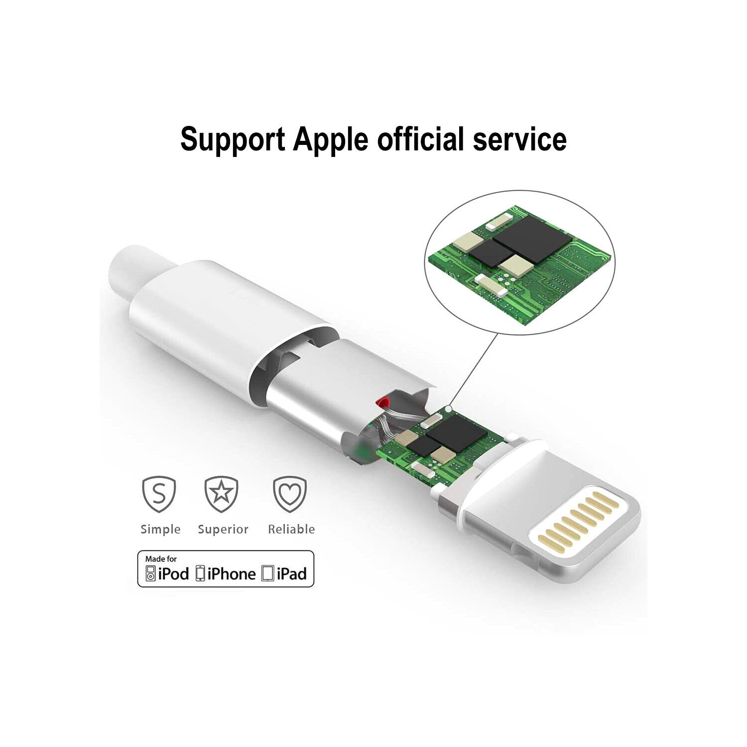 3.3 / 6.6ft yellowknife Apple MFi Certified - Lightning Cable for iPhone 5 6 7 8
