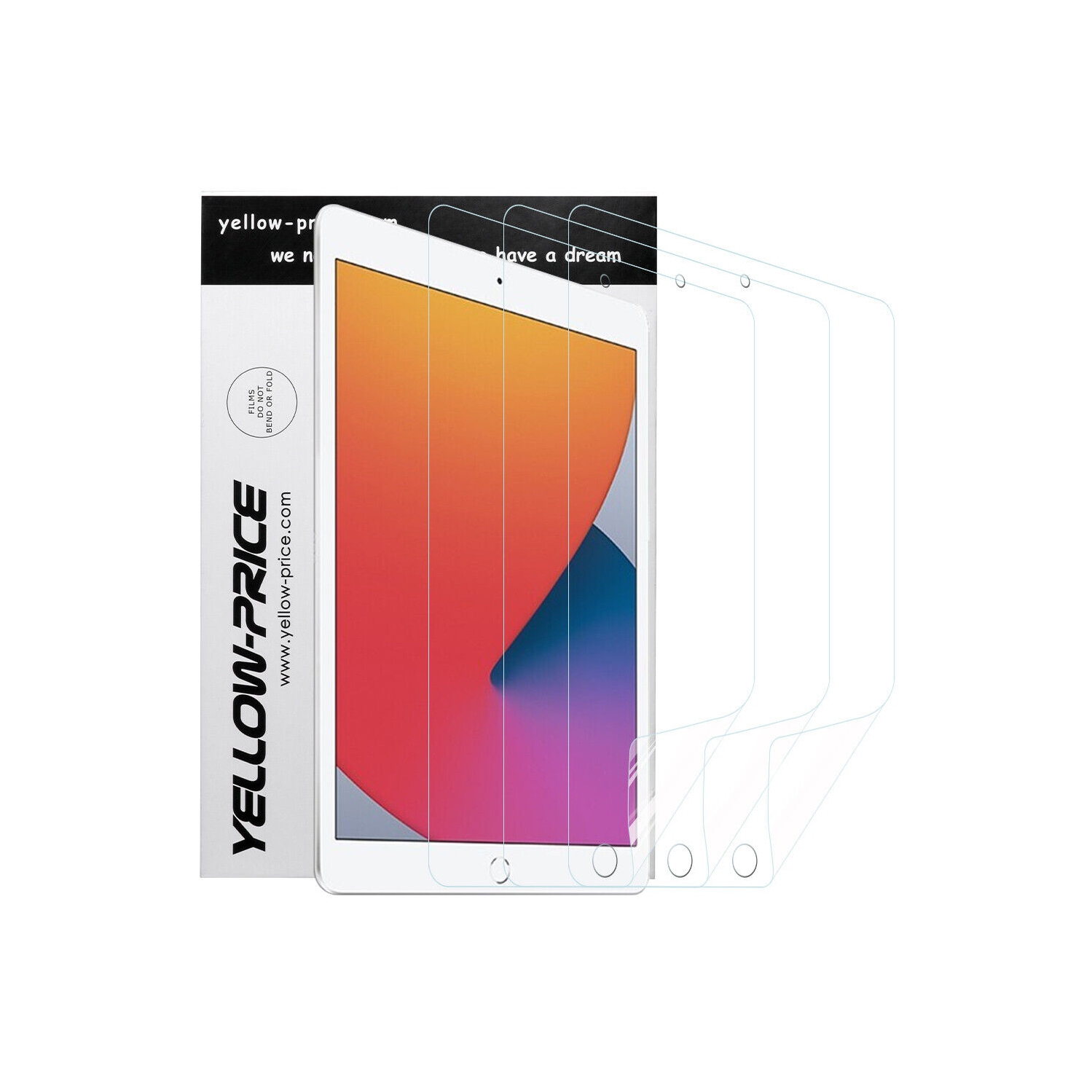 Protecteur d'écran pour iPad 7.9 9.7 10.2 10.5 11 12.9, qualité supérieure, PET, paq./3