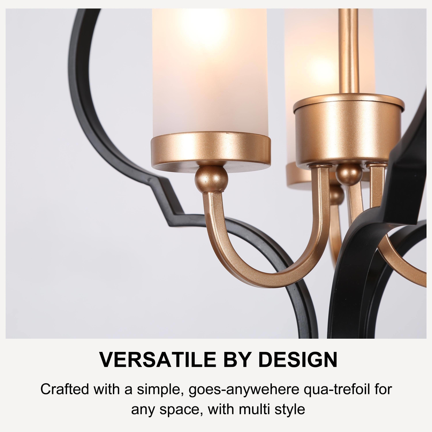 Modern Glam Gold – Lustre unique en verre à 3 lampes