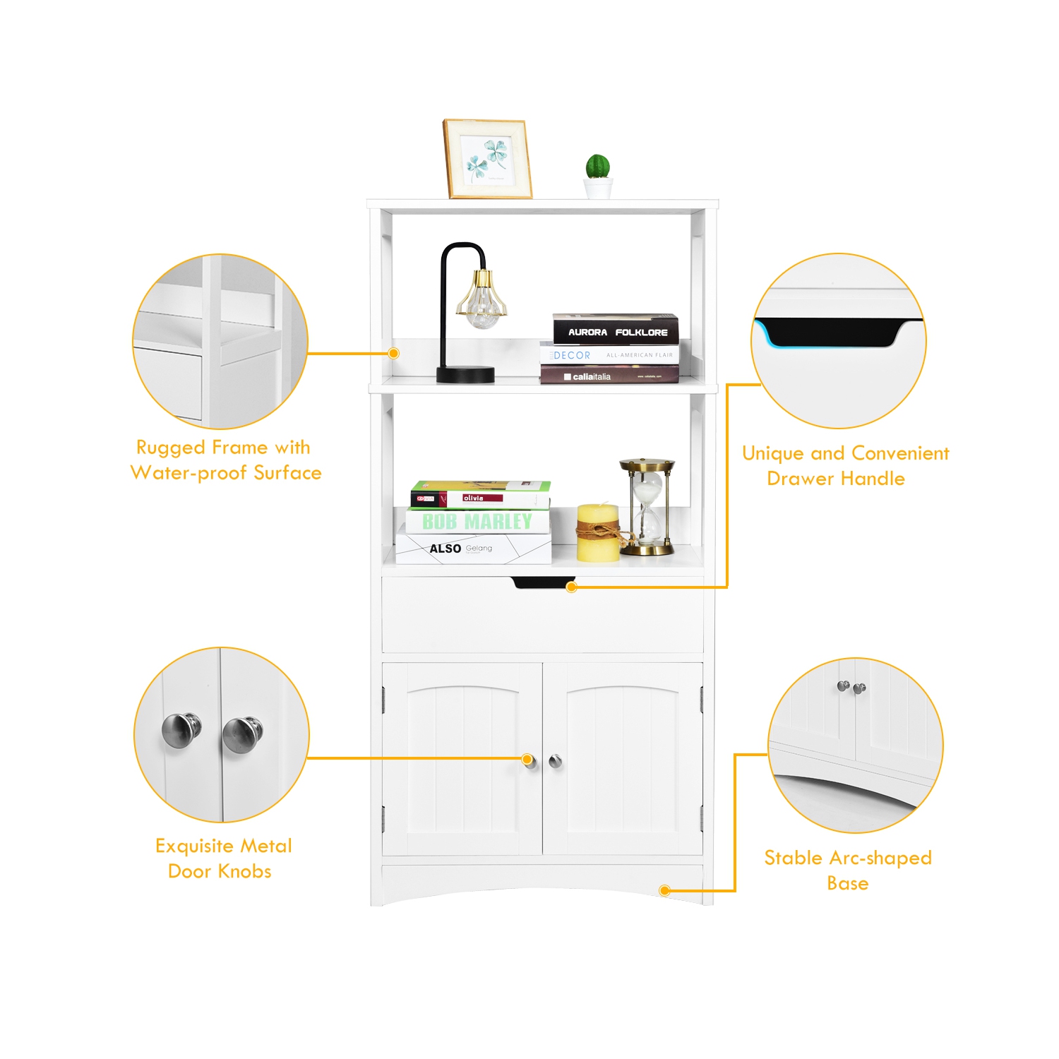 Topbuy Storage Cabinet Organizer with Drawer & Shelves