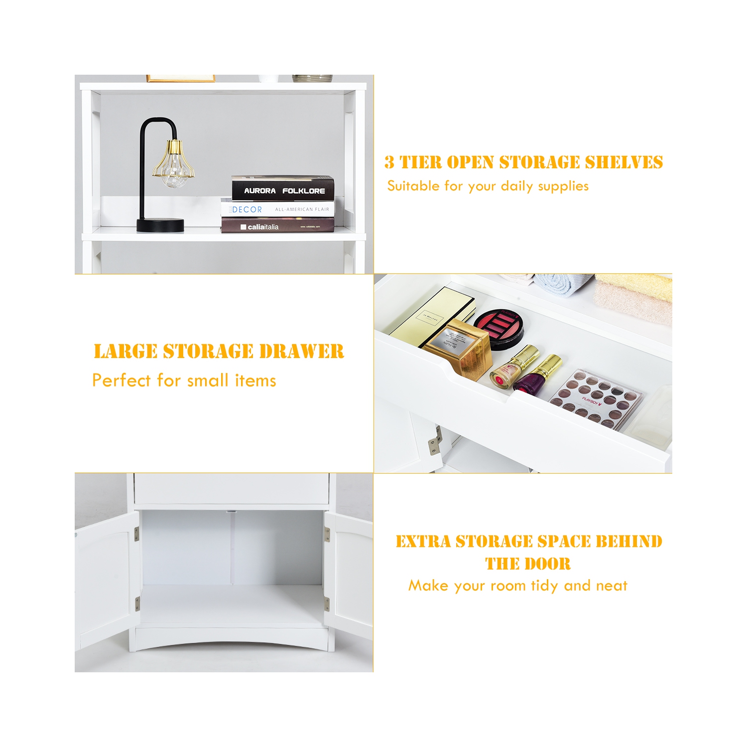 Topbuy Storage Cabinet Organizer with Drawer & Shelves