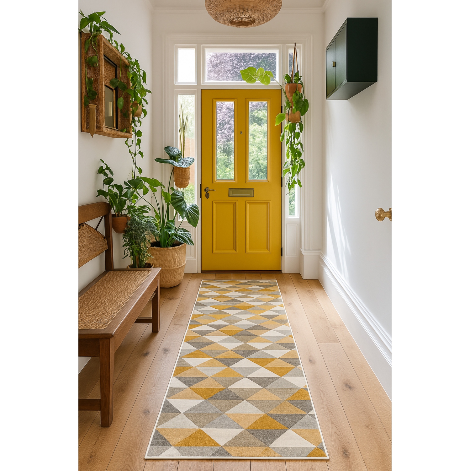 Rug Branch Solvi Contemporary Geometric Yellow/Beige Indoor Area Rug