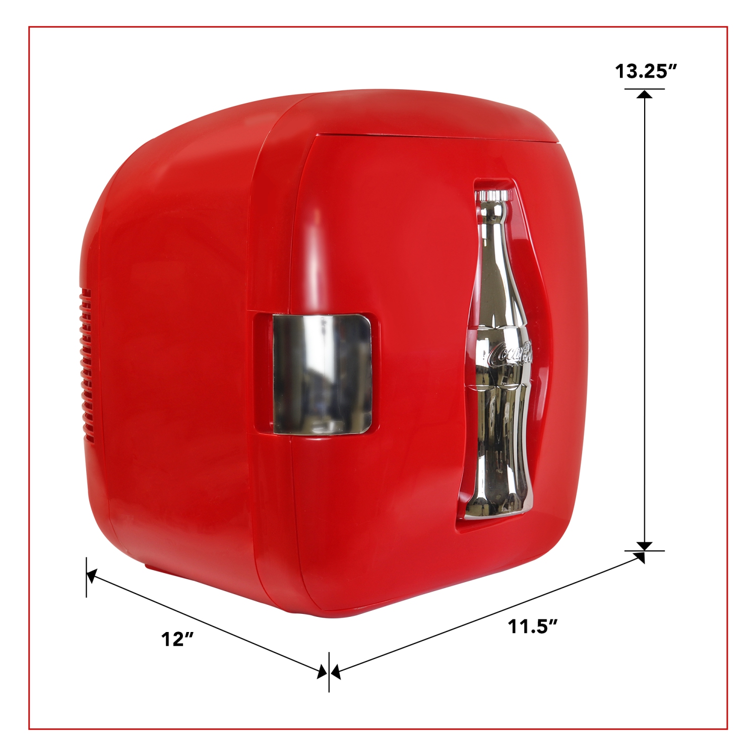 Coca-Cola Heritage 12 Can Portable Mini Fridge 12V DC 110V AC Cooler/Warmer 7.9L, Personal Travel Fridge, Drinks Snacks Lunch Takeout, Includes 12V