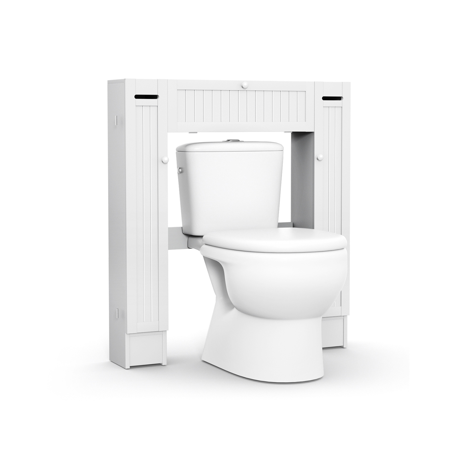 Armoire en bois pour la salle de bain de TopBuy armoire avec porte basculante, blanc