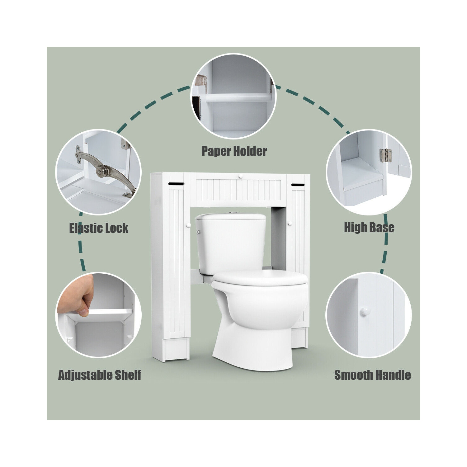 Armoire en bois pour la salle de bain de TopBuy armoire avec porte basculante, blanc