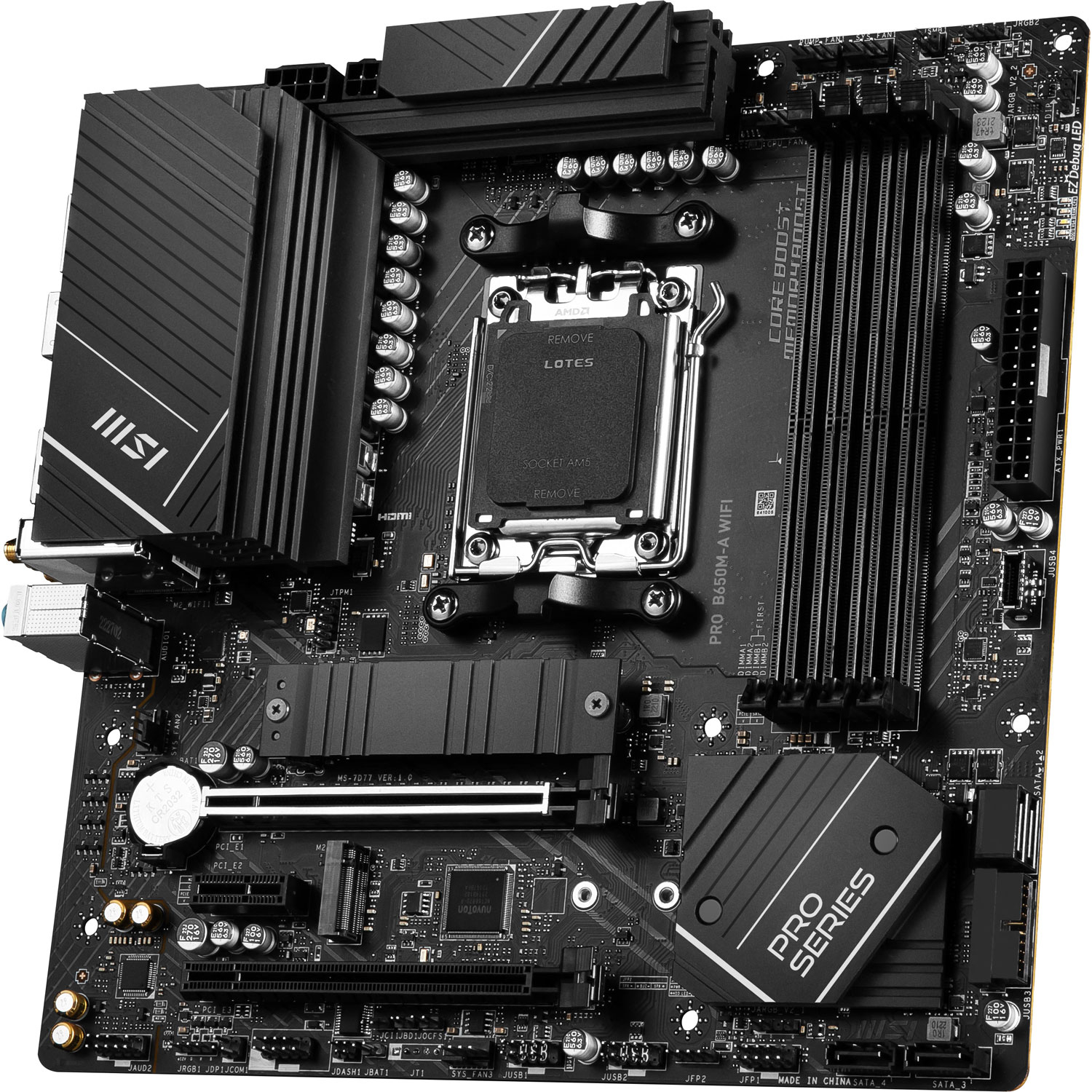 MSI B650M-A WIFI Micro-ATX AM5 DDR5 Motherboard for AMD Ryzen 9000/8000/7000 Series CPUs