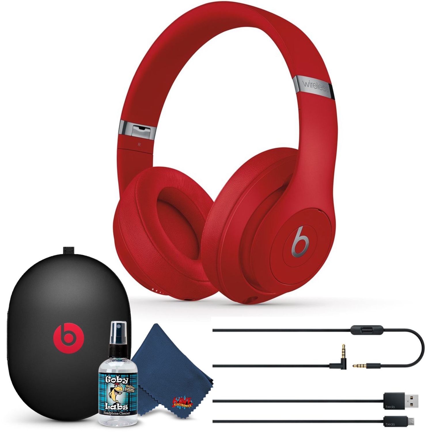 Beats Studio3 Wireless Headphones with 6Ave Cleaning Kit Best