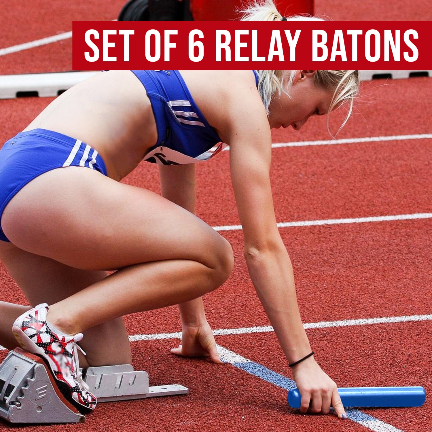 PRISP 6&nbsp;Bâtons de Relais - Ensemble de Six Bâtons Creux et Colorés pour L’athlétisme