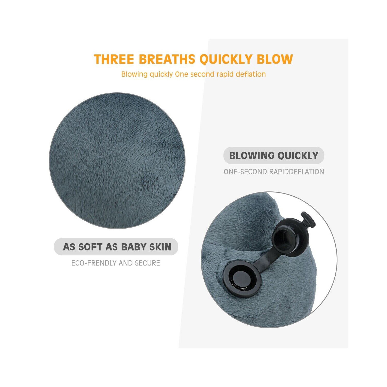 Inflatable Neck U-Shape Pillow - No Pump Needed for Travel and Airplane