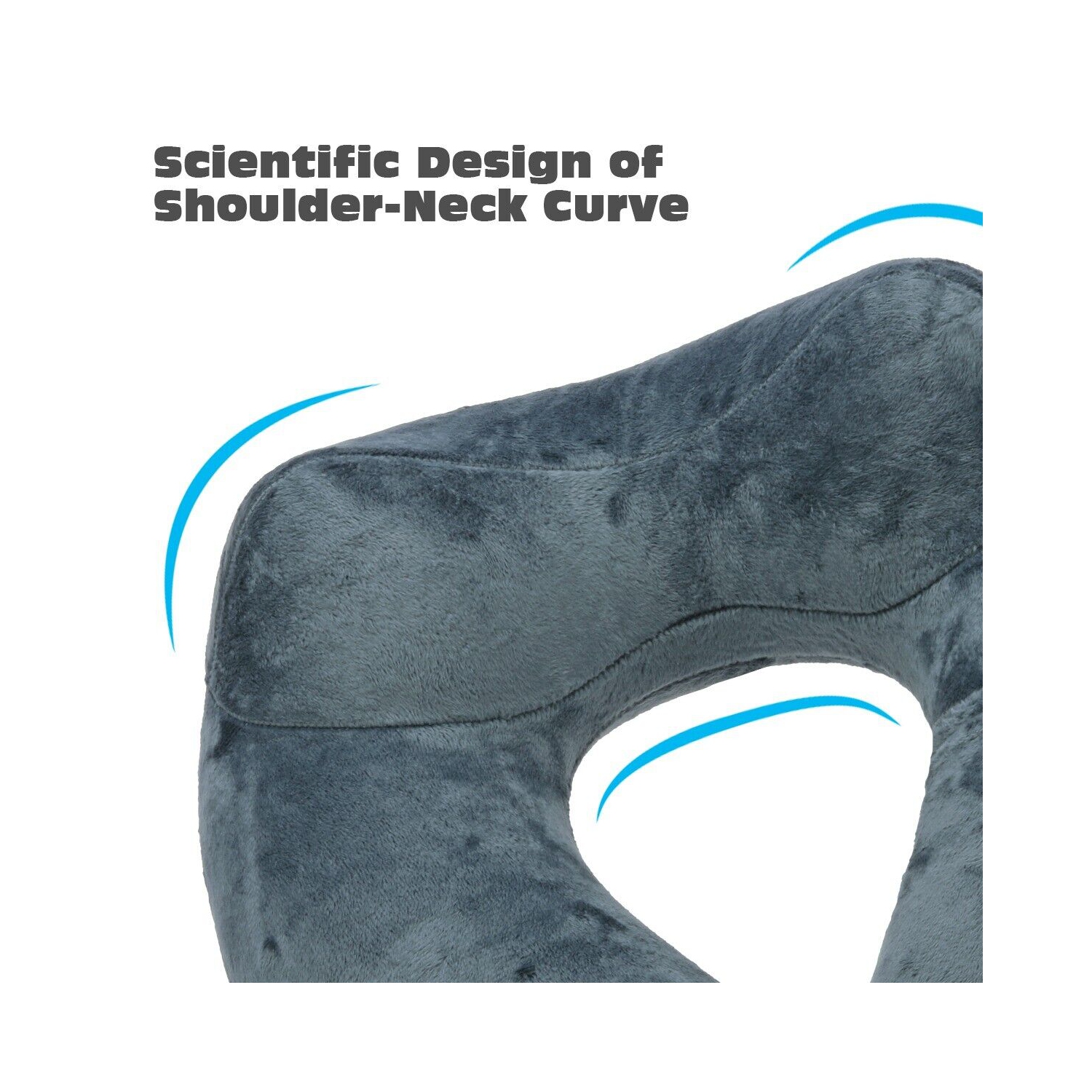 Inflatable Neck U-Shape Pillow - No Pump Needed for Travel and Airplane