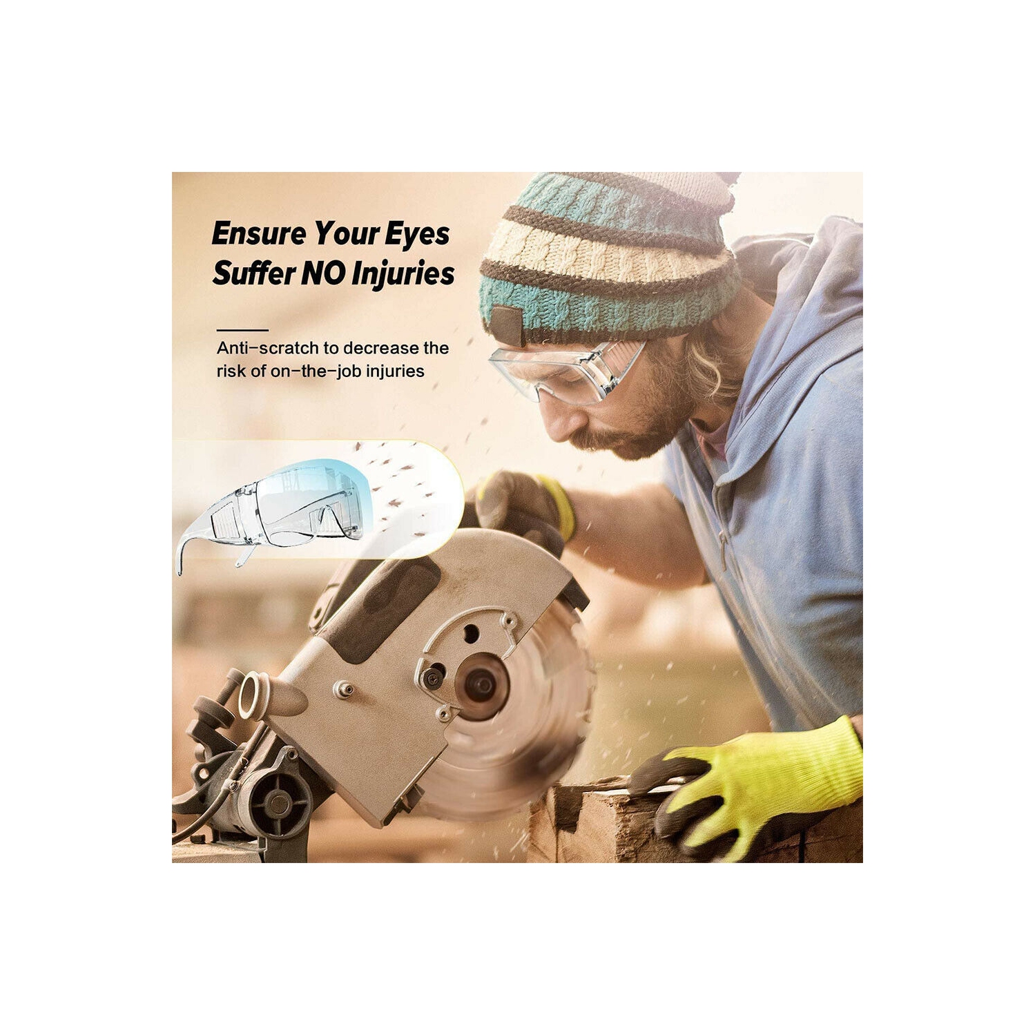 Safety Glasses Over Glasses Goggles Protective Eyewear for Work Lab Men Women CA