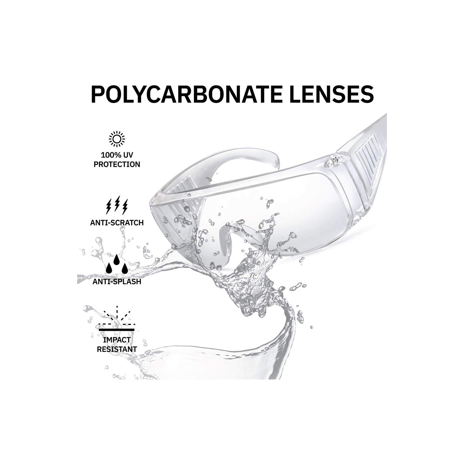 Safety Glasses Over Glasses Goggles Protective Eyewear for Work Lab Men Women CA