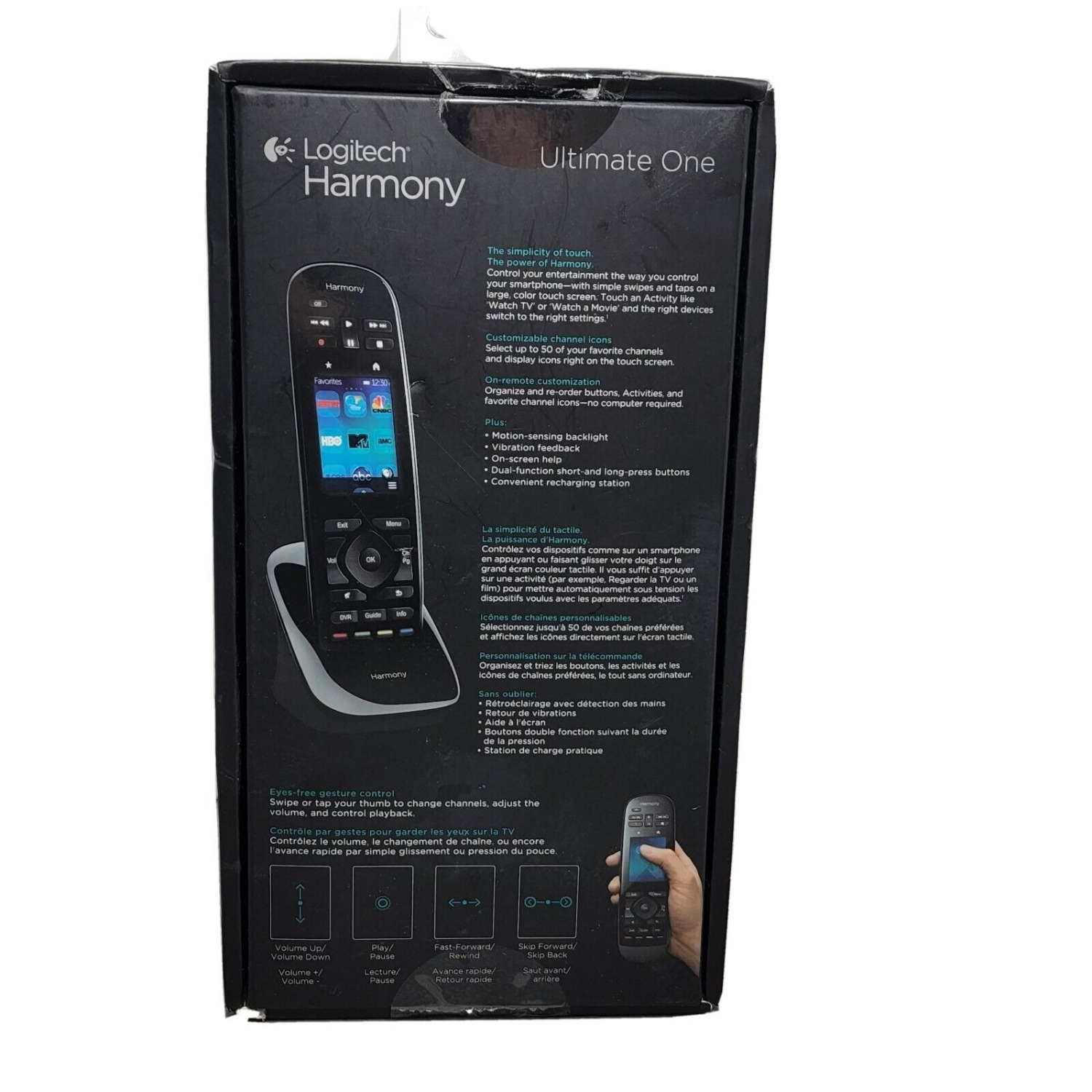 Télécommande infrarouge Logitech Harmony Ultimate One avec commande à écran tactile personnalisable - Boîte ouverte